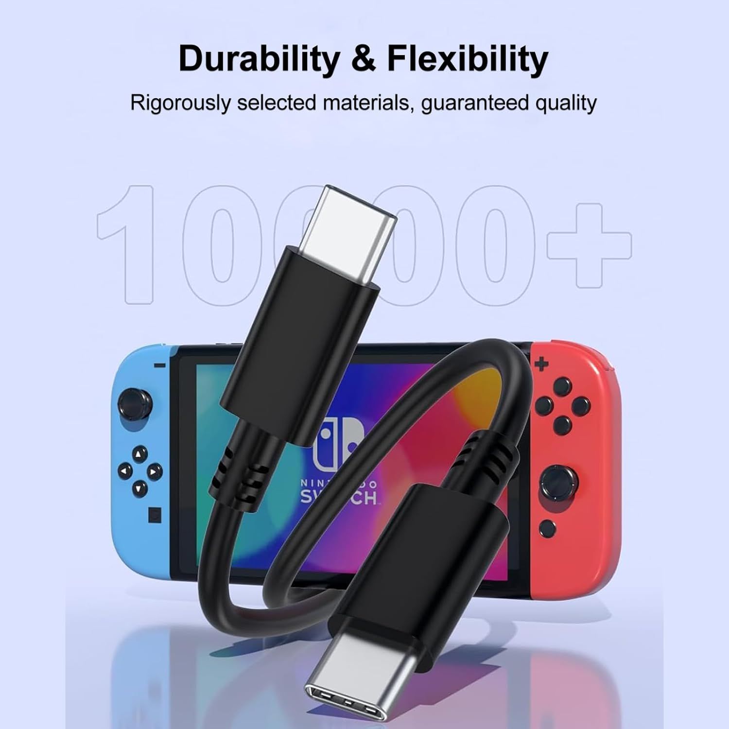 39W AC Adapter for Nintendo Switch, 15V/2.6A PD Fast Travel Wall Charger Compatible with TV Mode and Steam Deck, USB Type C for Switch Lite OLED image number 3