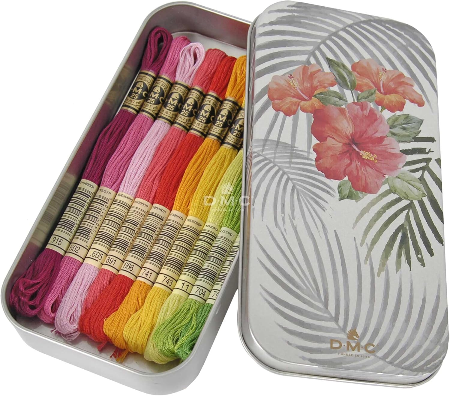 DMC Limited Edition Floral Tin - 10 Skeins with 2 Charts image number 2