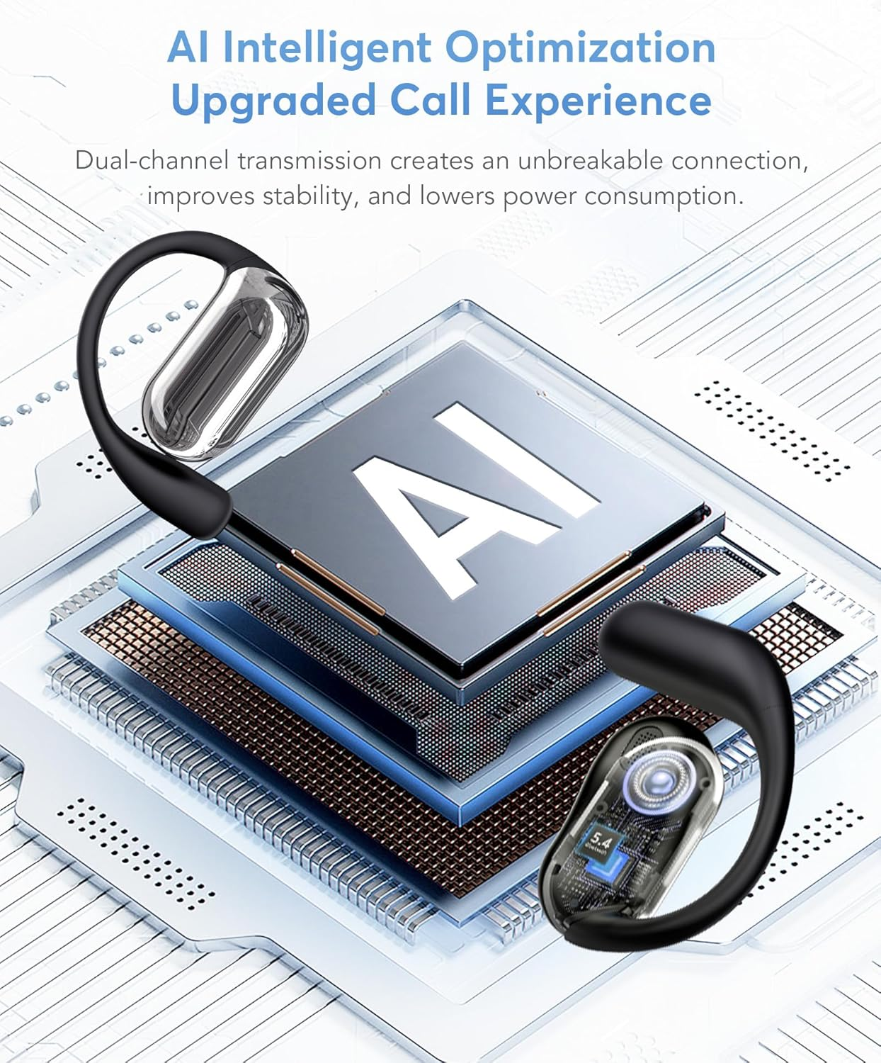 AI Language Translation Earbuds Real-Time, 144 Languages & Accents, Audifonos Traductores Ingl&eacute;s Espa&ntilde;ol, Compatible with Ios & Android, Ideal for Travel, Business, Learning (Deep Black) image number 2