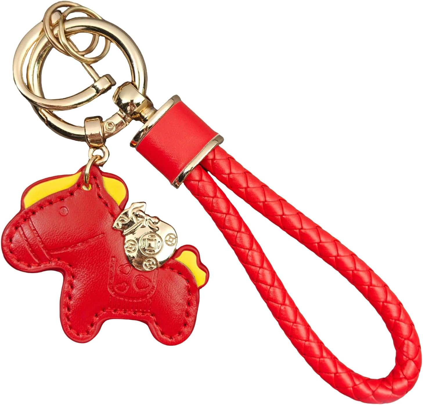 Horse Keychain &ndash; Leather Cycle Pendant, 2026 Horse Charm with Sturdy Strap Loop, Premium Leather Accessory, Lucky Gift Design, for Backpacks Wallets Suitcases Kids Teens Adults Travelers