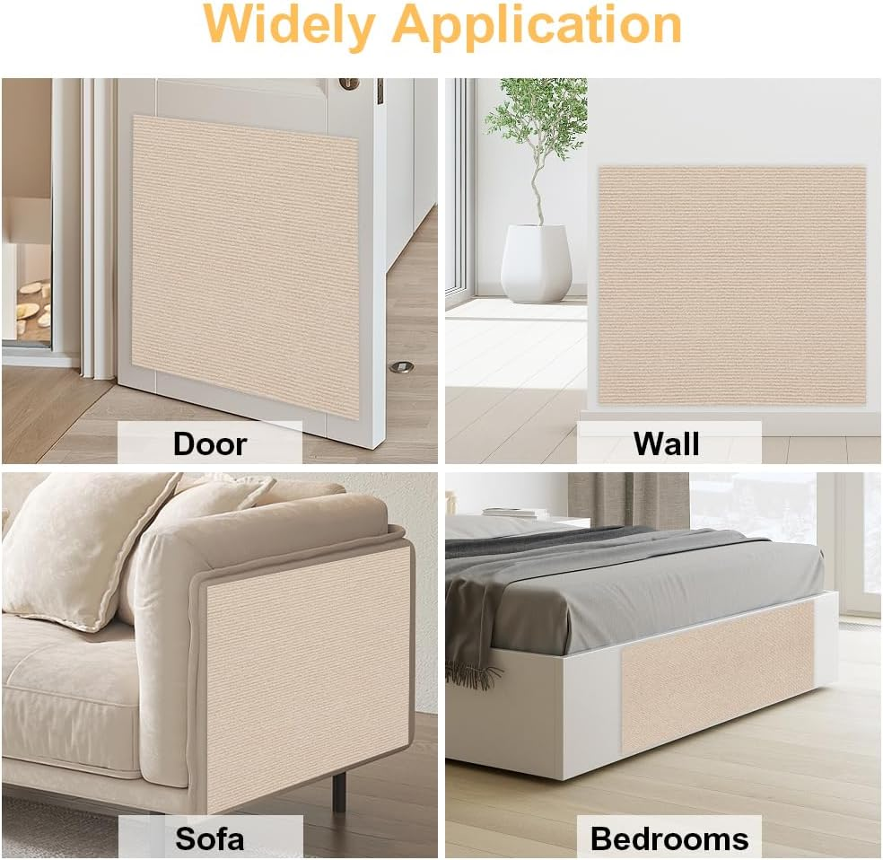 Cat Scratching Boards, Self-Adhesive, 200 X 40 Cm, Cat Scratching Mat, DIY Climbing Cat Scratcher, Scratching Pads for Cats, DIY Cat Scratching Boards, Cat Wall Rug, Scratch-Resistant Sofa Scratching image number 3