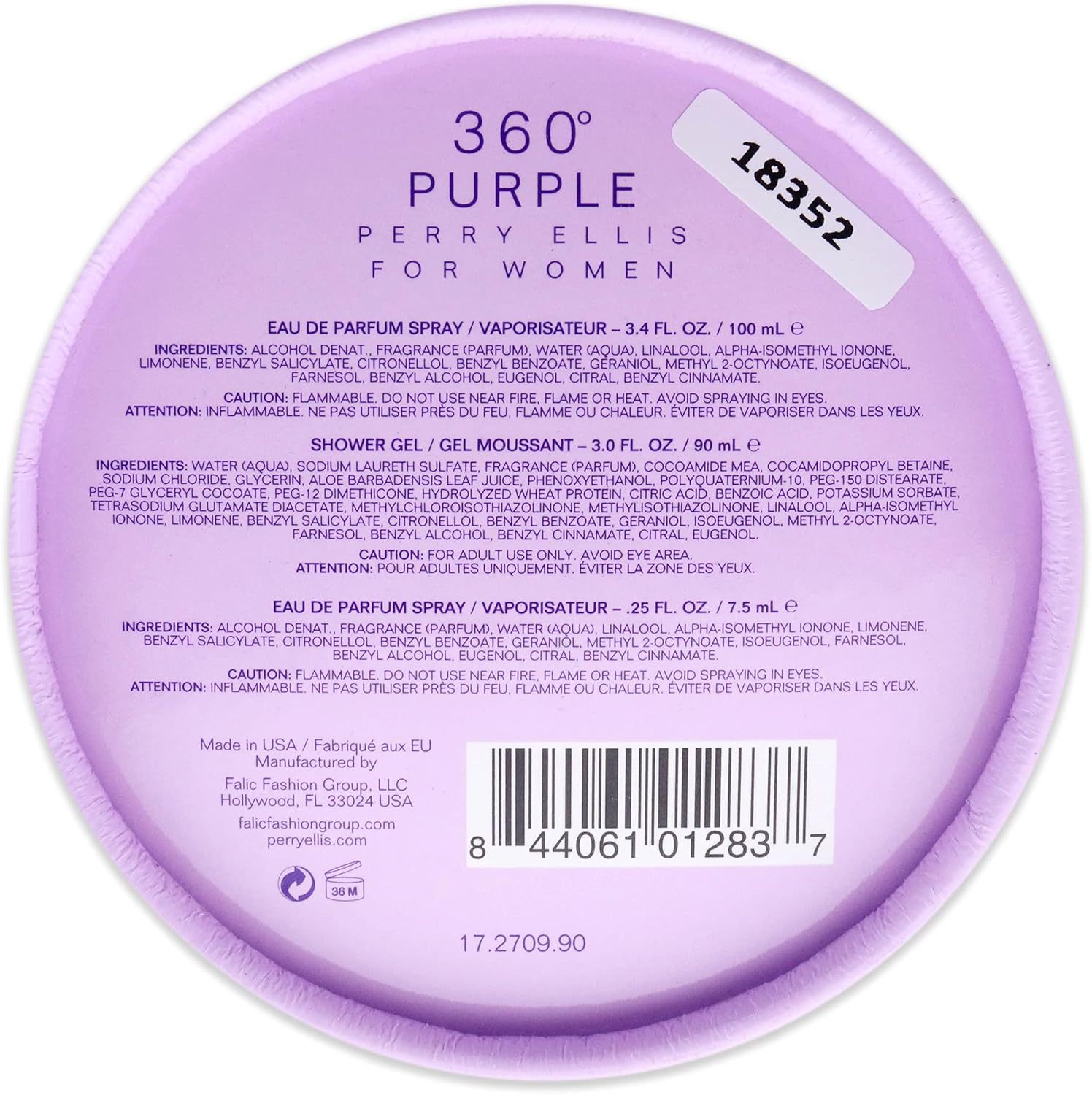 Perry Ellis 360 Purple Fragrance Set, 3 Count image number 2