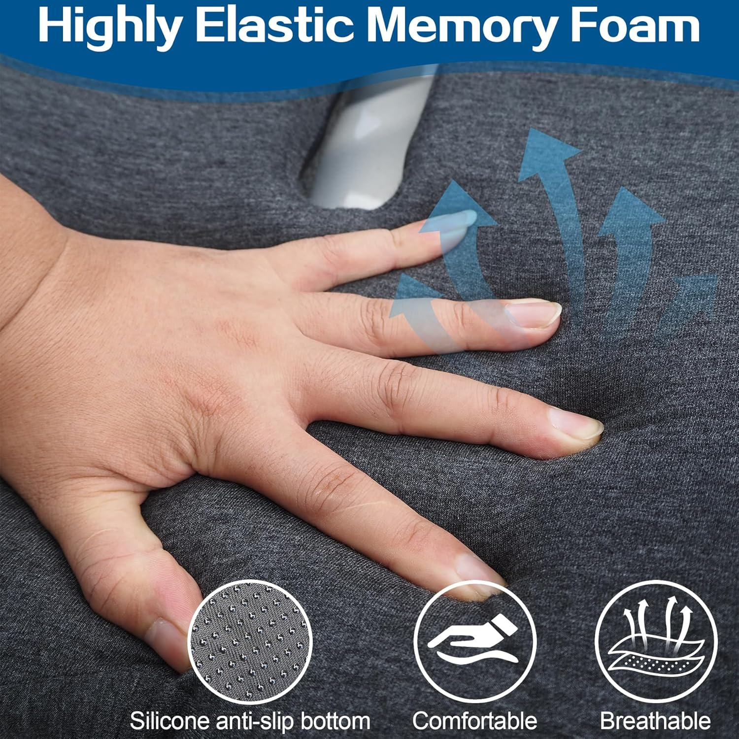 Car Seat Cushions for Long Sitting, Ergonomic Office Chair Cushion with Lumbar Support for Back Pressure Relief, Memory Foam Truck Seat Cushion, Sciatica and Back Pain Cushions for Trucker Accessories image number 2