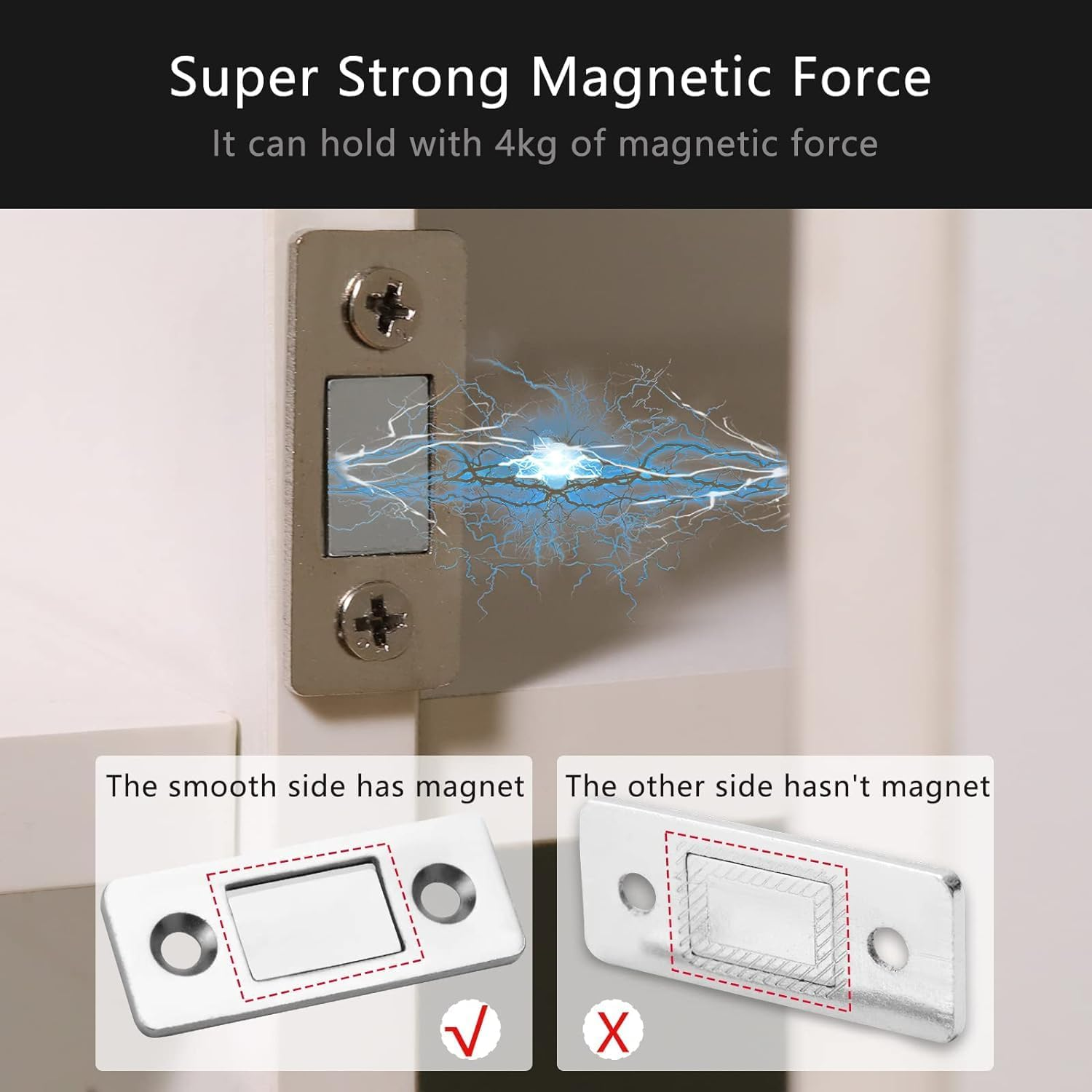 10 Pack Cabinet Magnetic Catch, Ultra-Thin Cabinet Drawer Magnets Adhesive Door Latch Closures for Kitchen Wardrobe Door Closet Drawer Magnetic Cabinet Latch