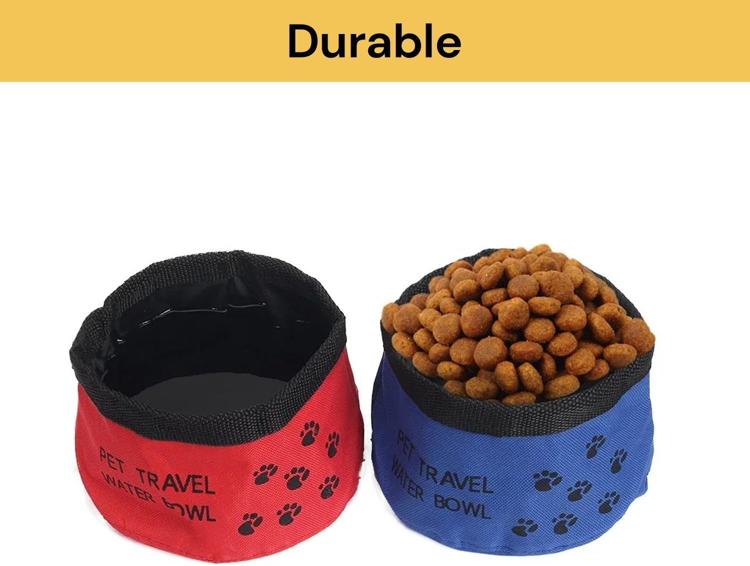 EZONEDEAL Dog Treat Pouch, Food Dish Water Bowl Waterproof Nylon Space for Dog and Cat Ideal Dogs Cats Feeding Drinking Travel Accessories Pets Dog Treat Bag (2 Red) image number 2