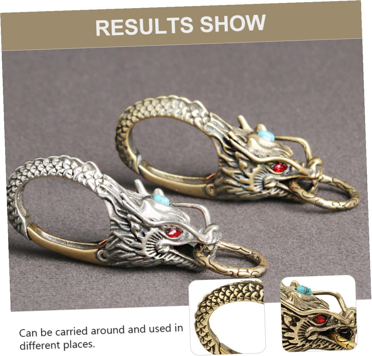 BCOATH Retro Brass Dragon Head Key Buckle Waist Key Clasp for Men Vintage Style Personalised Accessory image number 5