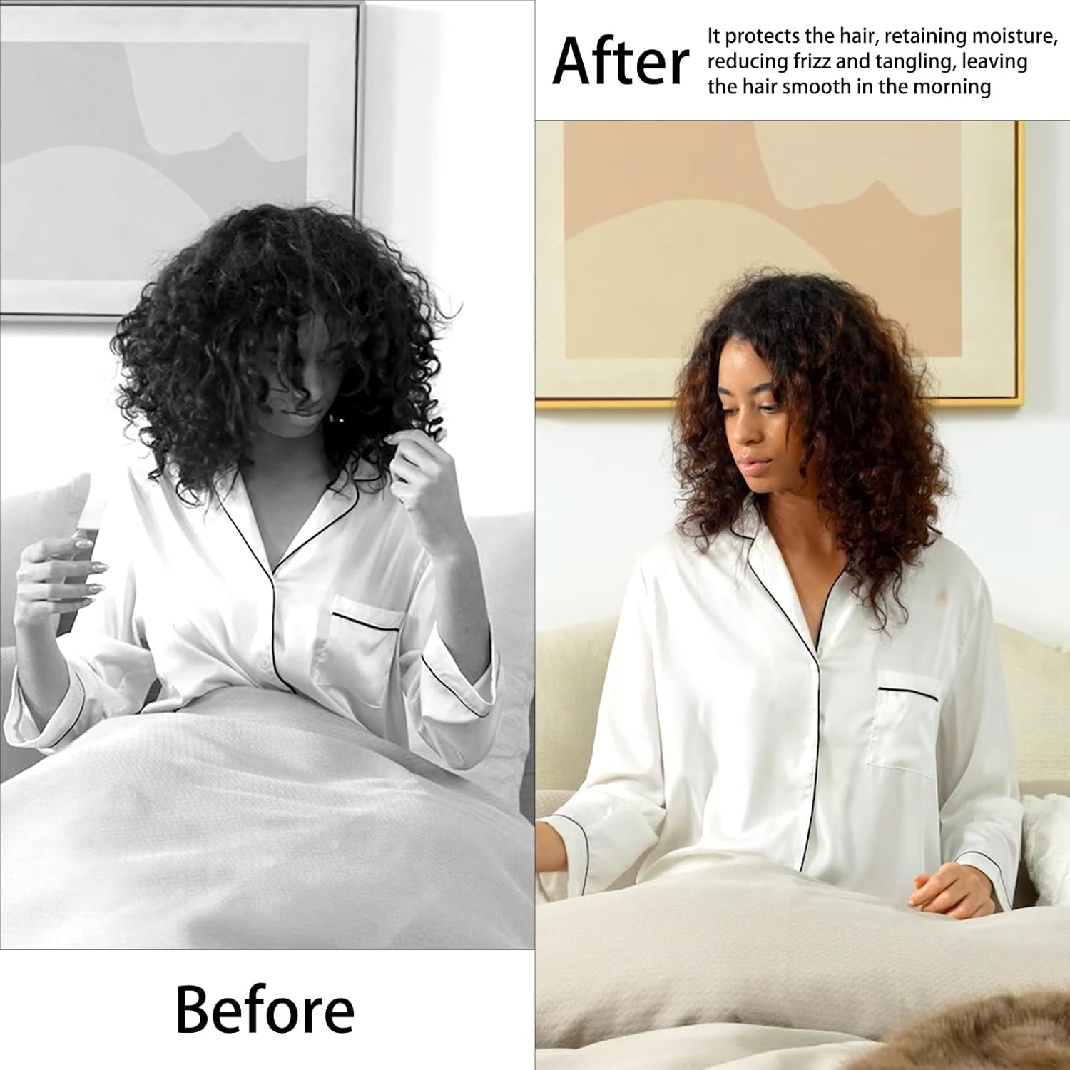 Edoneery Women'S Pink Satin Bonnet for Curly, Braided Hair; Sleeping Bonnets; Size 18-26 Inches; Adjustable Toggle; Classic Style image number 2