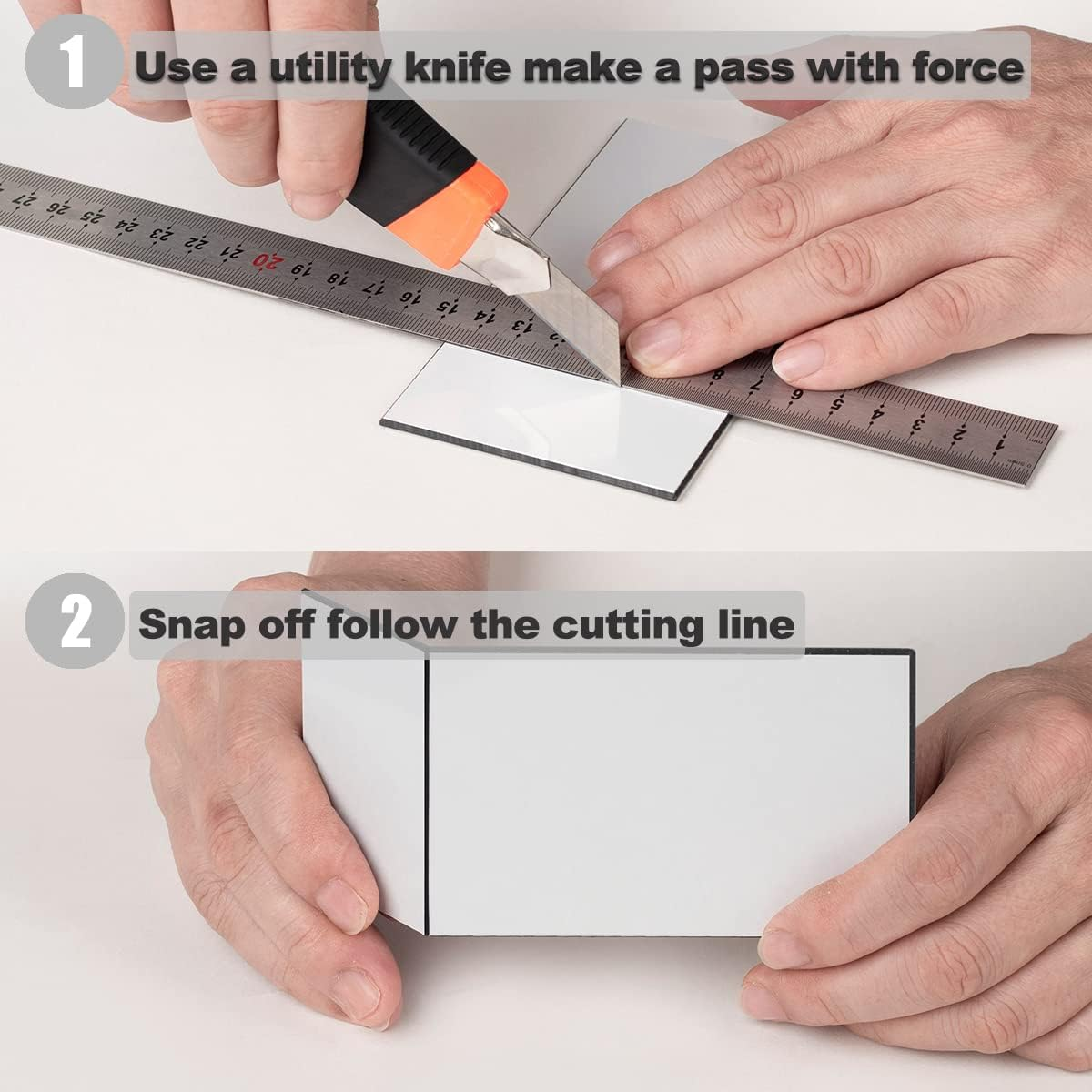 AULIGET 100-Piece Polished White Thick PVC Peel and Stick Backsplash, 3" X 6" Waterproof Subway Tile Peel and Stick Wall Tiles for Kitchen & Bathroom image number 1