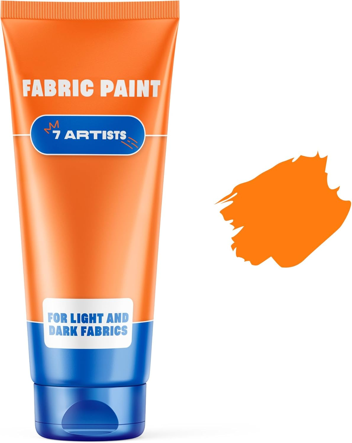 7 Artists Orange Fabric Paint 2 Fl. Oz &ndash; Fabric Paint Orange for Clothes Permanent | Textile Paint for Upholstery, Sneakers, Canvas Tote Bags, T-Shirt Painting | Pintura Para Ropa Y Zapatos image number 3