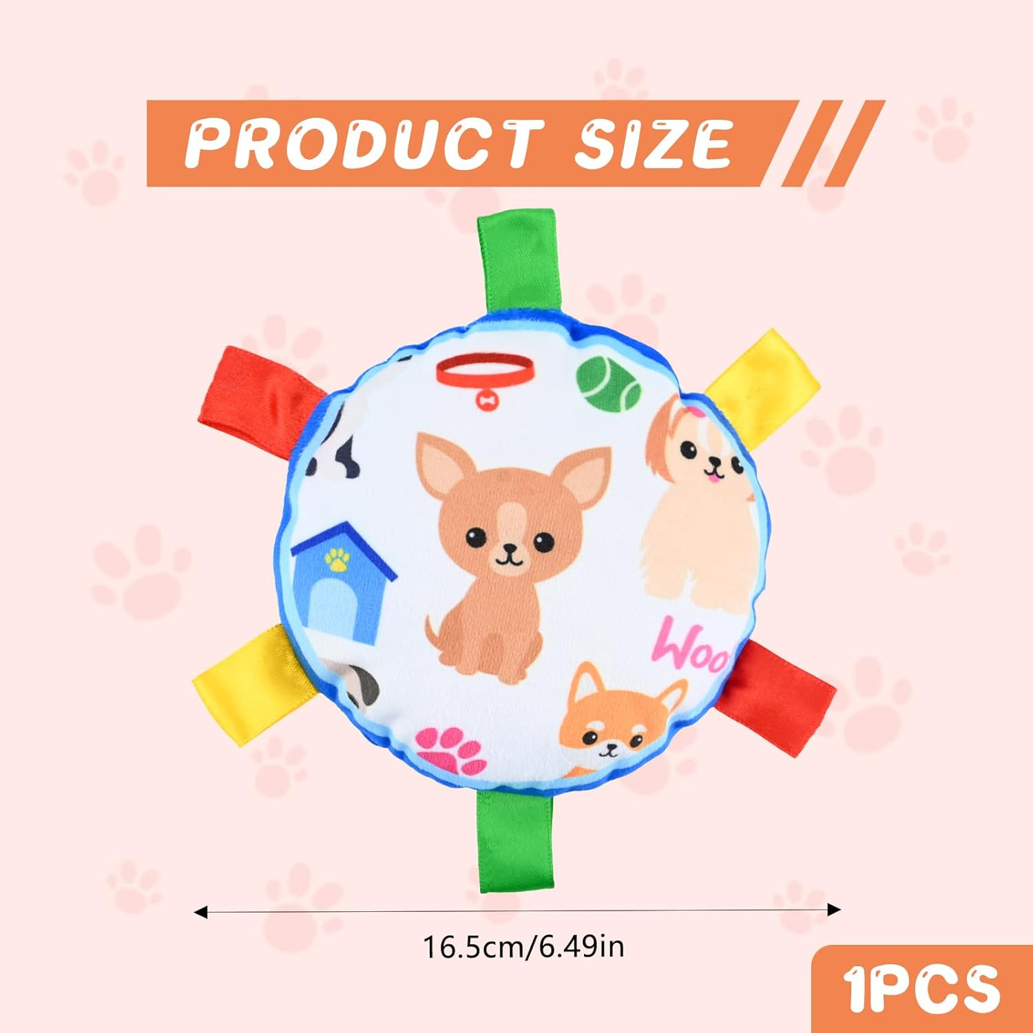 MIGIFTDY Dog Plush Ball Squeak Toys, Soft Dog Squeaky Dog Toy, Puppy Birthday Gifts, Dog Tug Toy, Pet Plush Toy Reduces Anxiety Boredom Dog Chew Toys, Interactive Dog Toys for Medium & Large Dog (B) image number 5