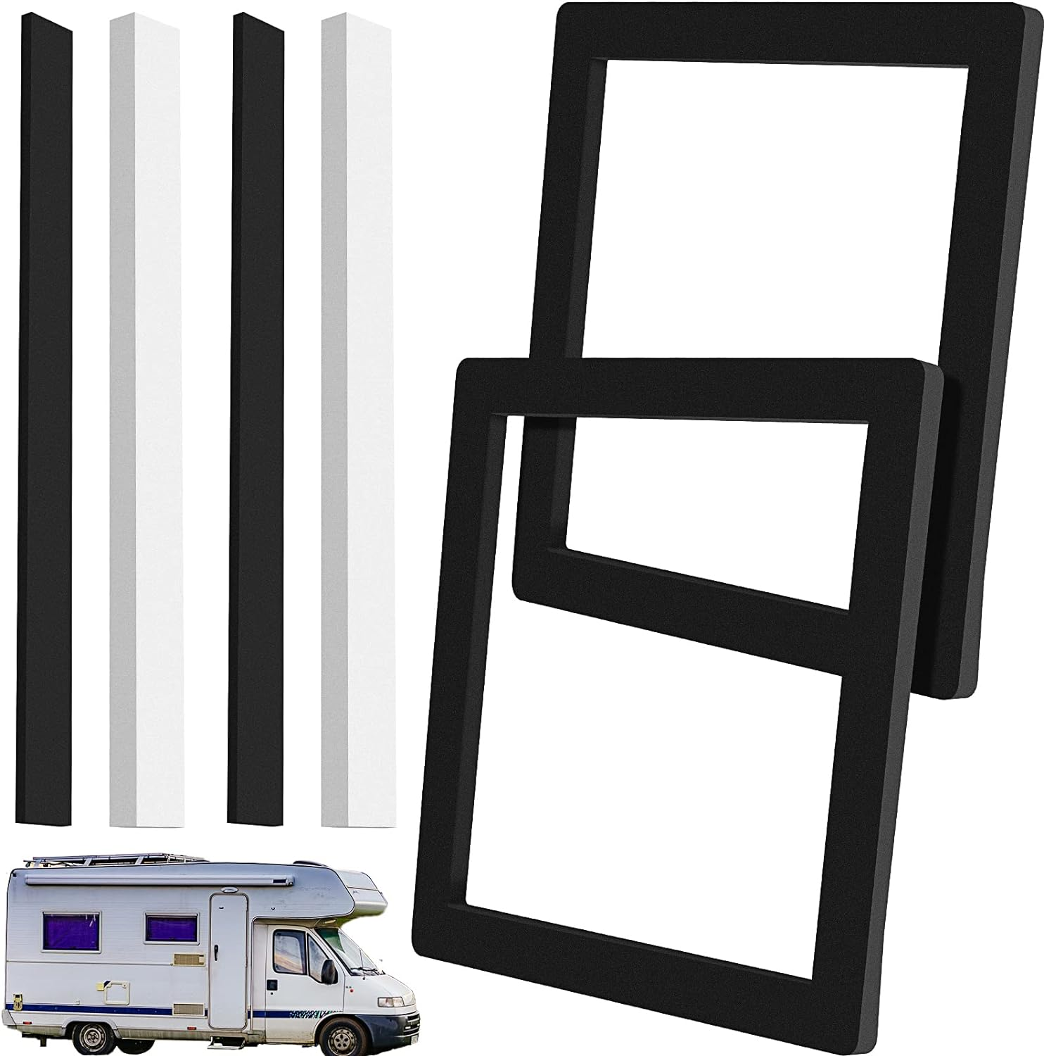 BBTO 2 Set 14 Inch Rv Camper Roof A/C Gasket Kit Air Conditioner Seal Repair Replacement Self Adhesive Picture Frame Gasket and Waterproof Compression Self Adhesive Leveling Pads image number 2