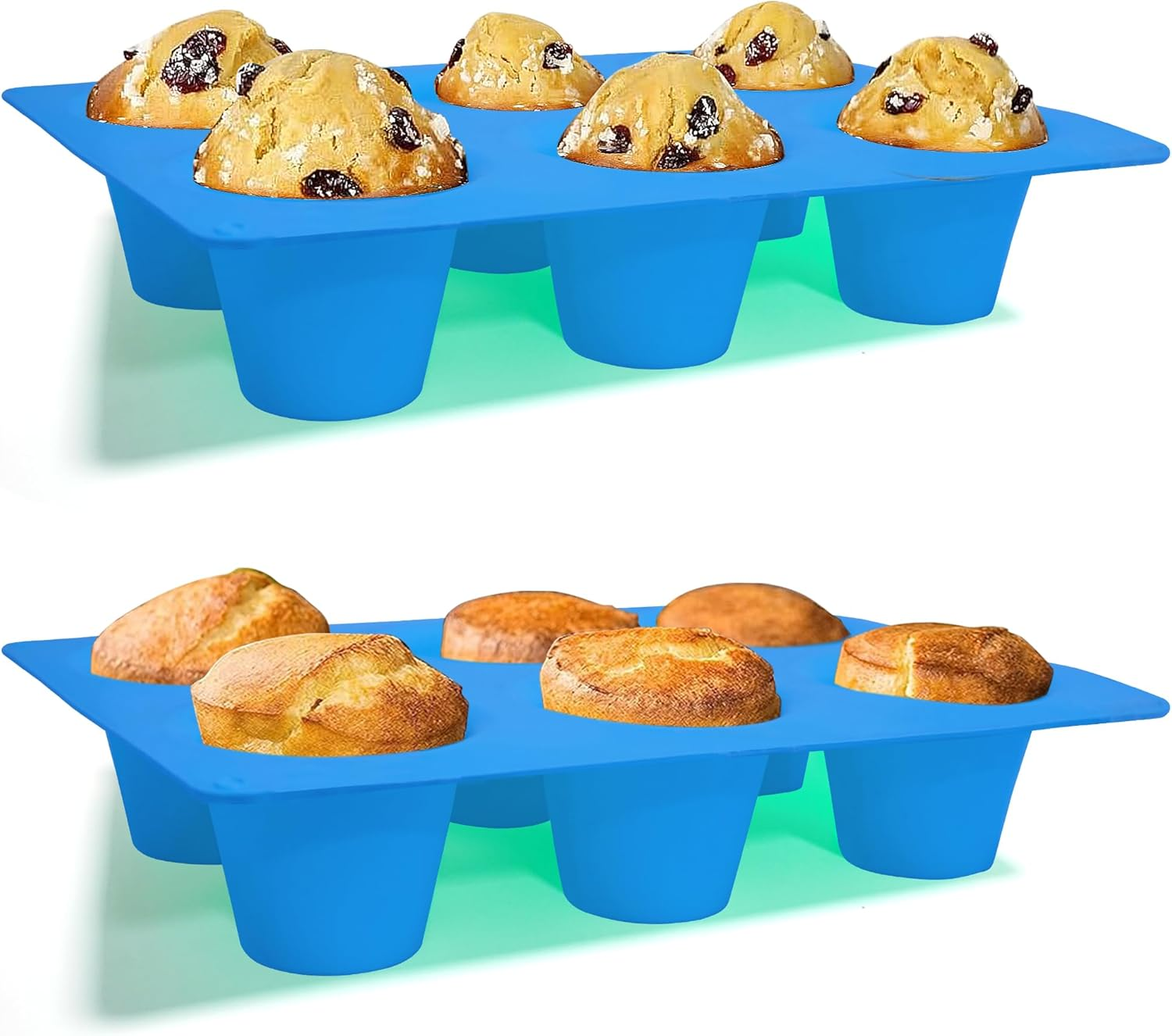 Sidosir Popover Pan for Baking - Professional Extra Deep Silicone Popover Molds, Non-Stick, Easy to Clean, Grade Materials(2Pcs) image number 5