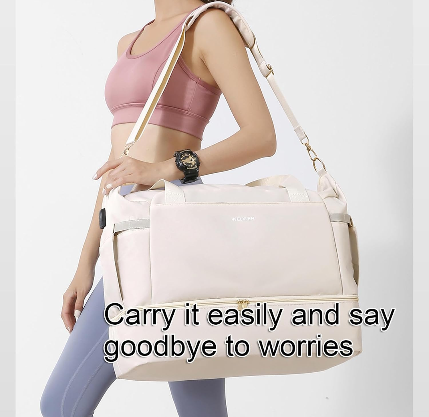 Underseat Travel Bag Hand Luggage Bag Recycled PET Eco Friendly Overnight Bag Weekend Bag Gym Bag Hospital Bag Carry on Bag Holdall Bag for Women and Men,C image number 4