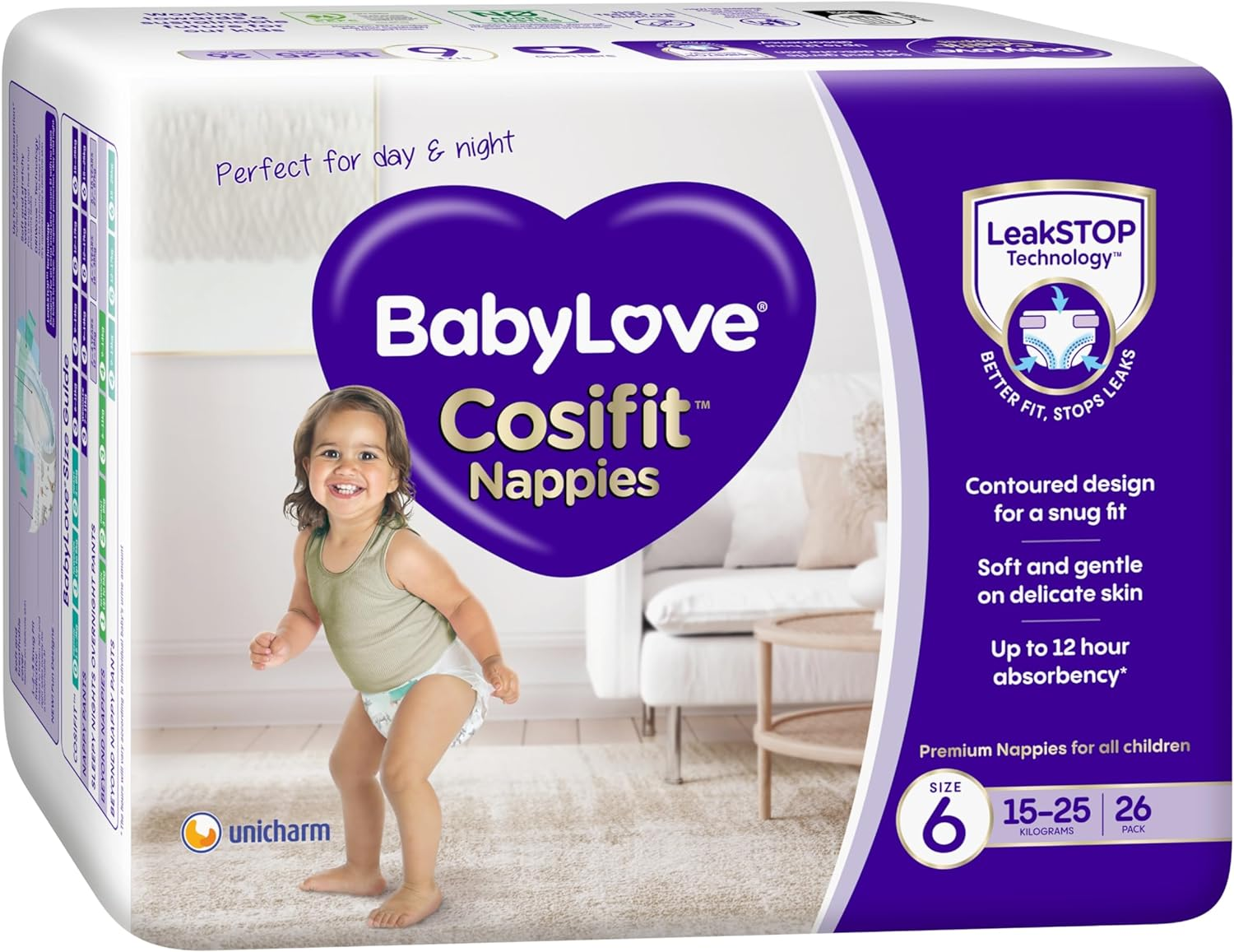 Babylove Cosifit Nappies Size 6 (15-25Kg) | 78 Pieces (3 X 26 Pack) image number 4