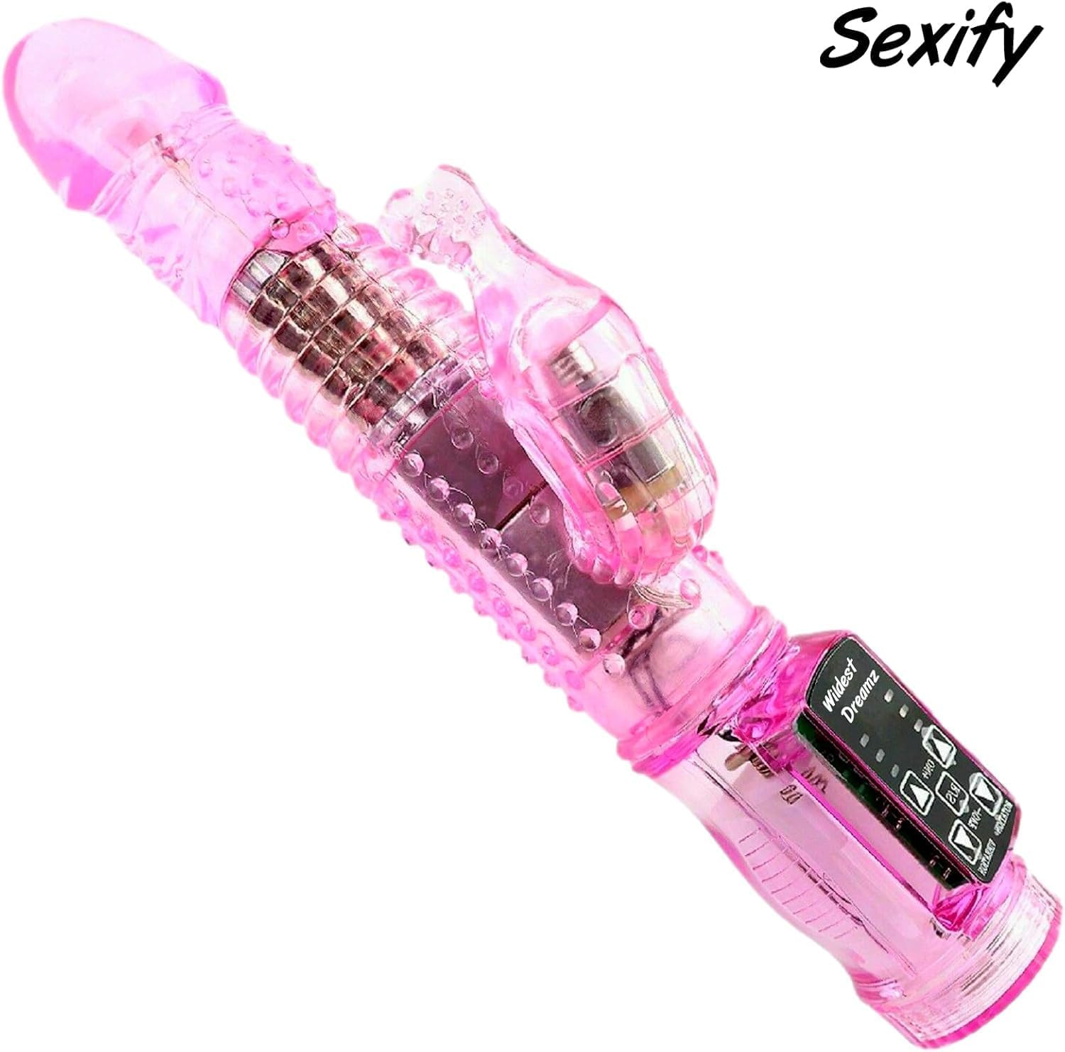 Large Rabbit Vibrator Dildo for Women with Rotating Shaft Multi Speed Vibration Dual Stimulation G Spot Clitoris Stimulator Clit Adult Sex Toy (Pink)