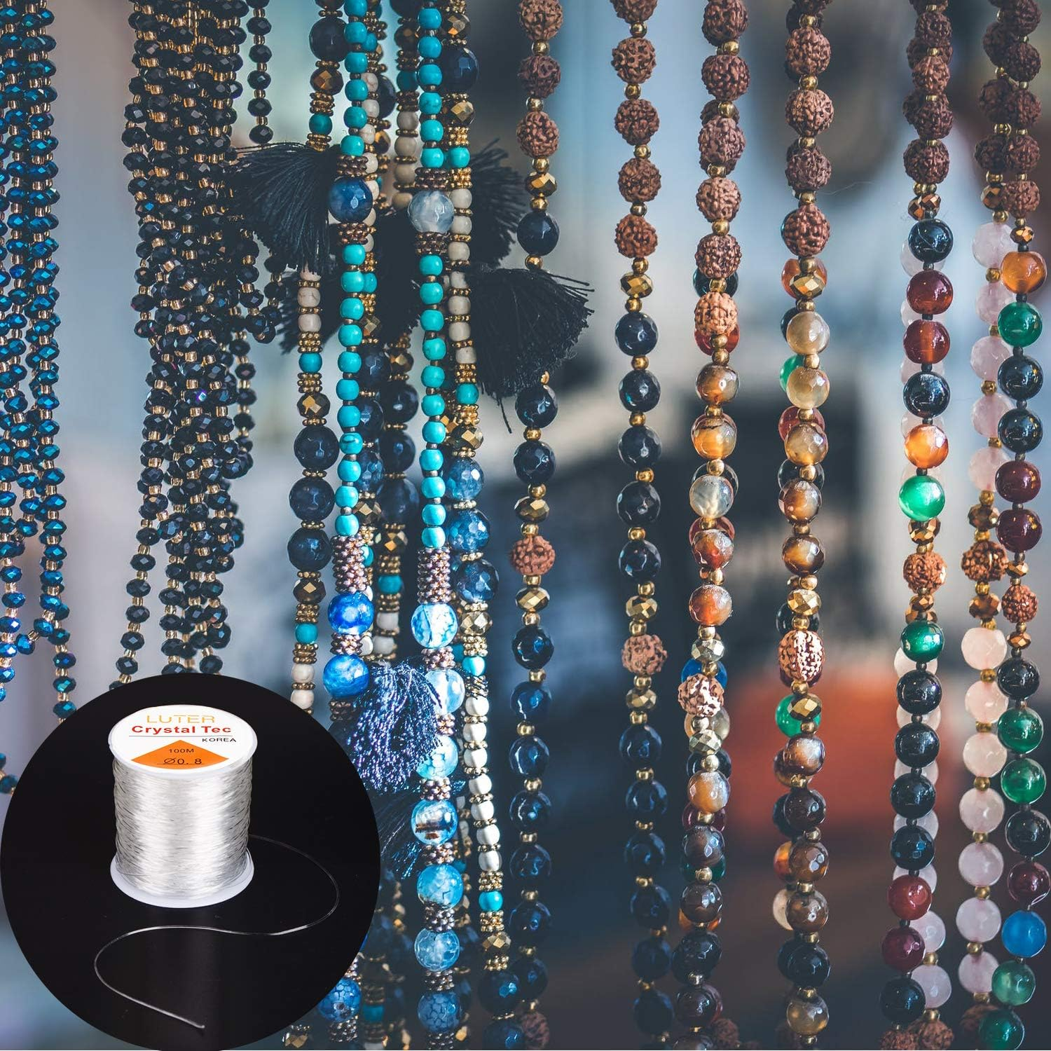 Luter 0.8Mm Clear Bead Cord Crystal Elastic Stretchy Bracelet String for Jewelry Making Necklace Bracelet Beading Thread(328Ft) image number 4