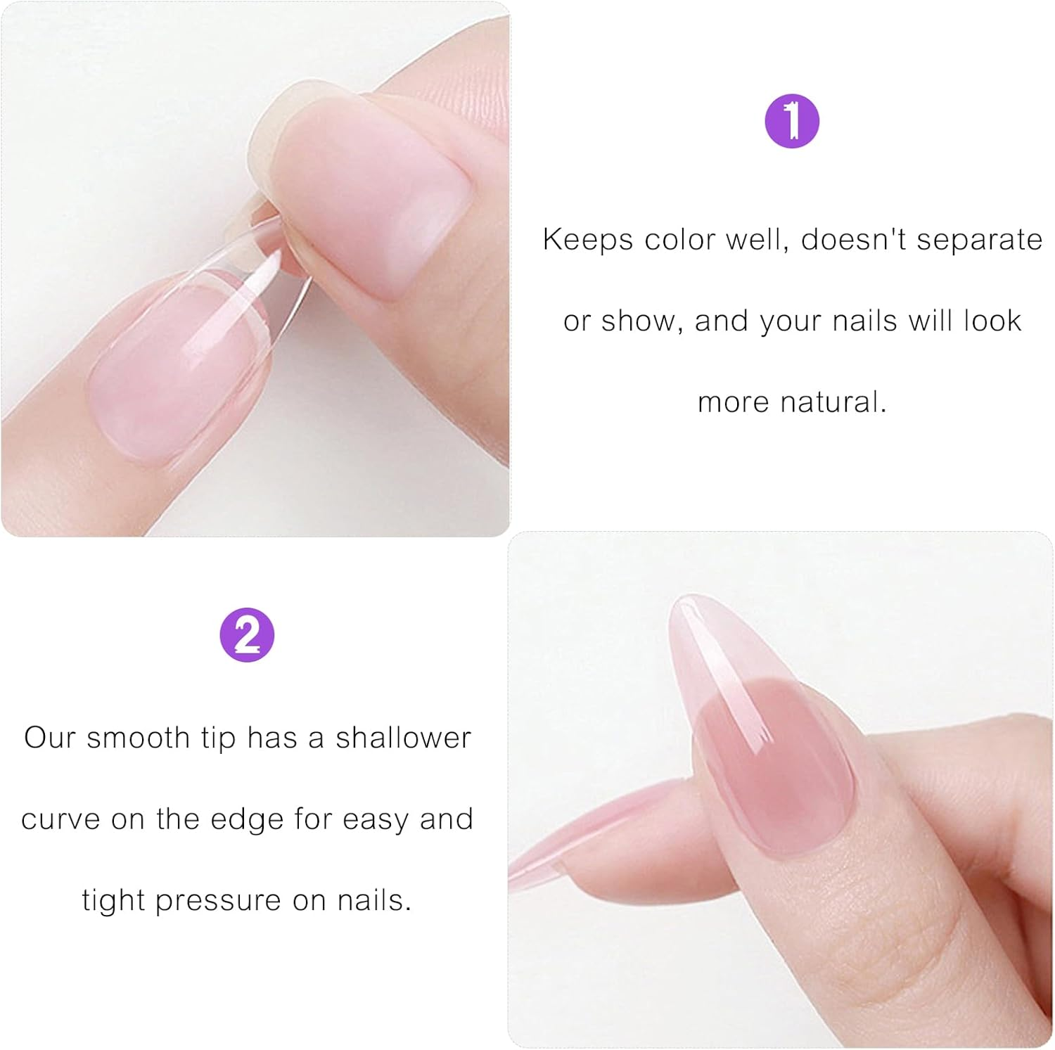 504PCS Short Almond Nails Tips,Half Matte Fake Nails Stick on Nails, Beetles Gel Polish Gel Nail Tip, Etch X Nail Tips, Press on Nails, Nail Tips,Acrylic Nails for Nail Salons and Home image number 5