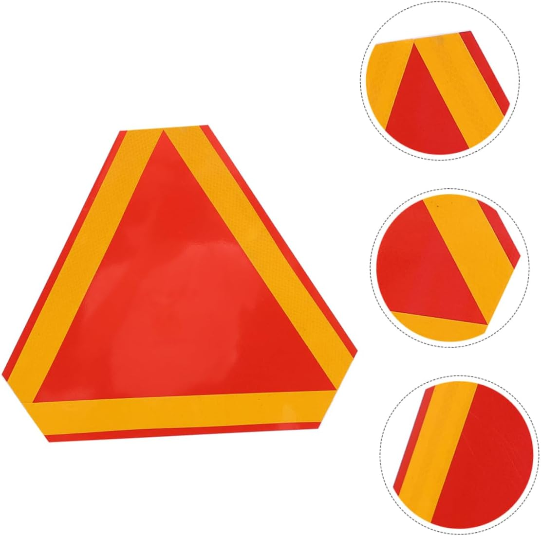 Reflective Warning Triangle Sign with Border High for Slow Moving Vehicles Golf Carts and Tractors Fade Resistant Safety Reflector for Improved Visibility and Easy Installation image number 6