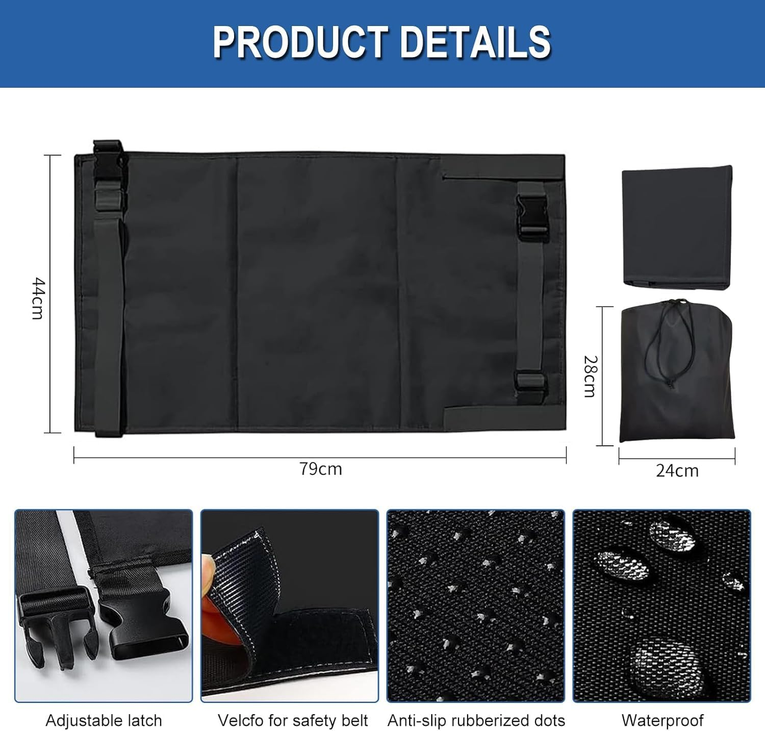 Airplane Bed for Toddler 79 * 44Cm, Airplane Seat Extender for Kids,Plane Travel Essentials for Travel Waterproof Lightweight Plane Foot Hammock Suitable for All Aircraft Seats image number 3