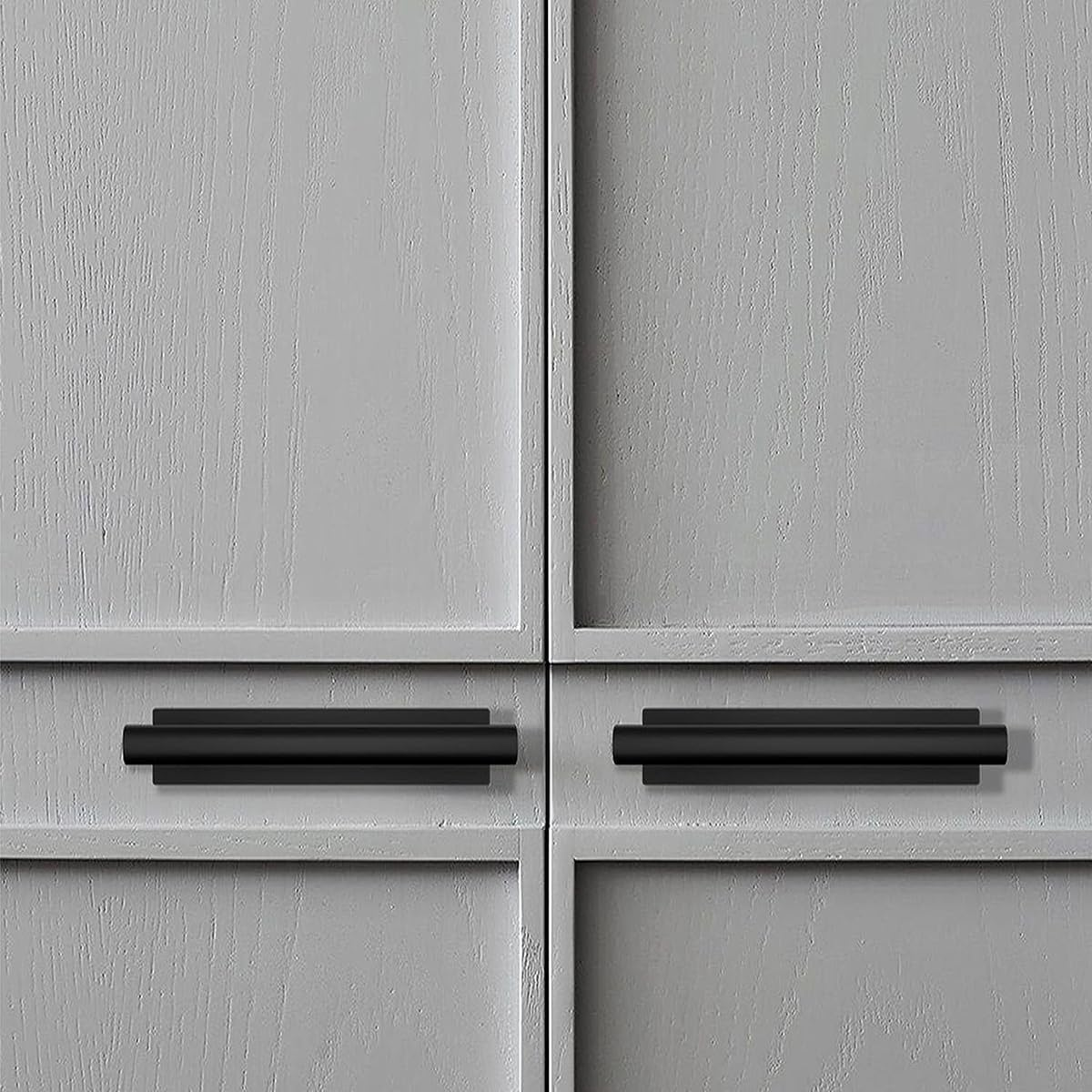 Kwa Heri 8 Pack Self-Stick Push Pull Helper Black Hidden Cabinet Handle ABS Plastic Door Window Wardrobe Handle Instant Cabinet Drawer Furniture Handles (Black) image number 2