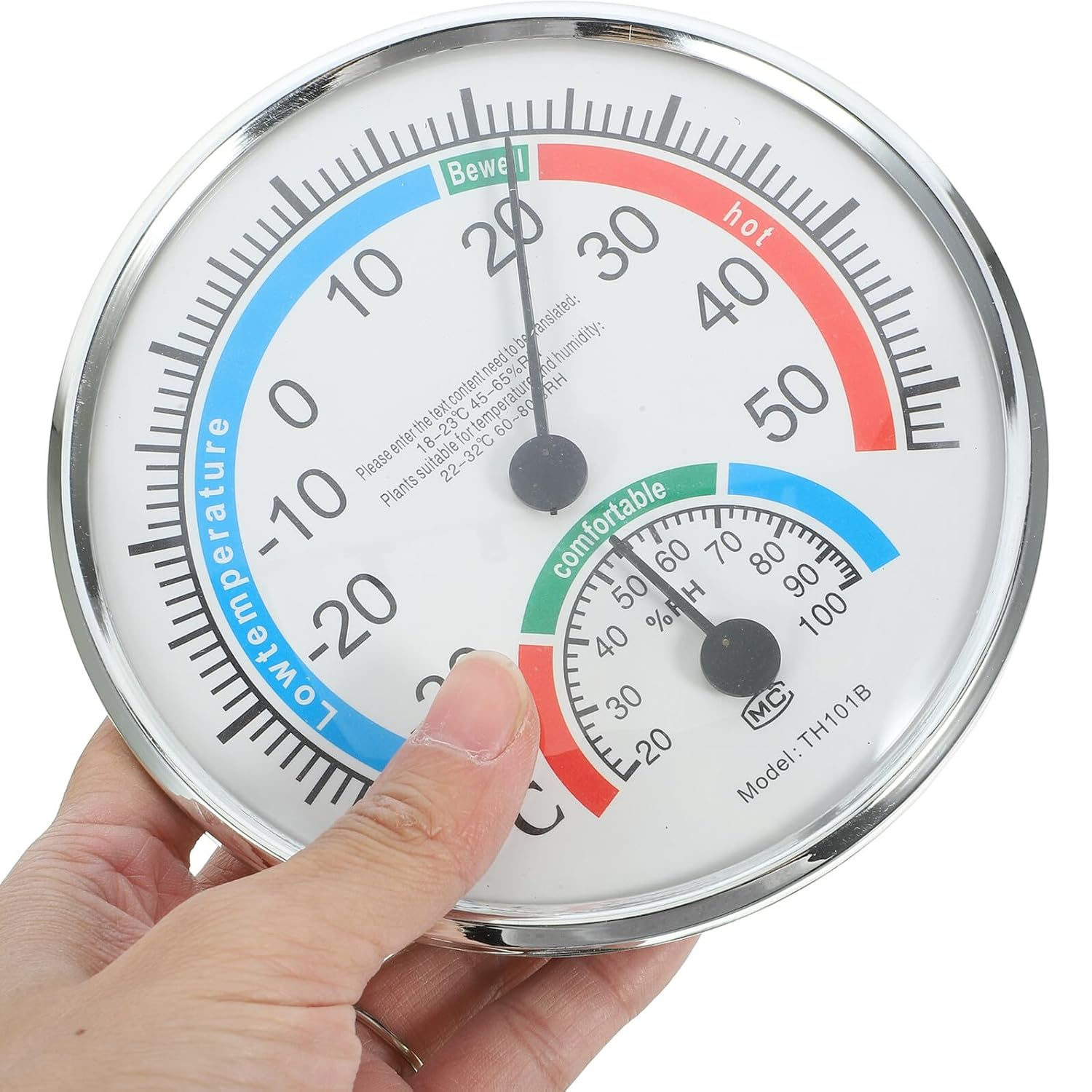 SEWACC Indoor Outdoor Thermometer Hygrometer Accurate Temperature Humidity Gauge for Garden Greenhouse Office Bedroom with Abs Material Dual Measurement image number 6