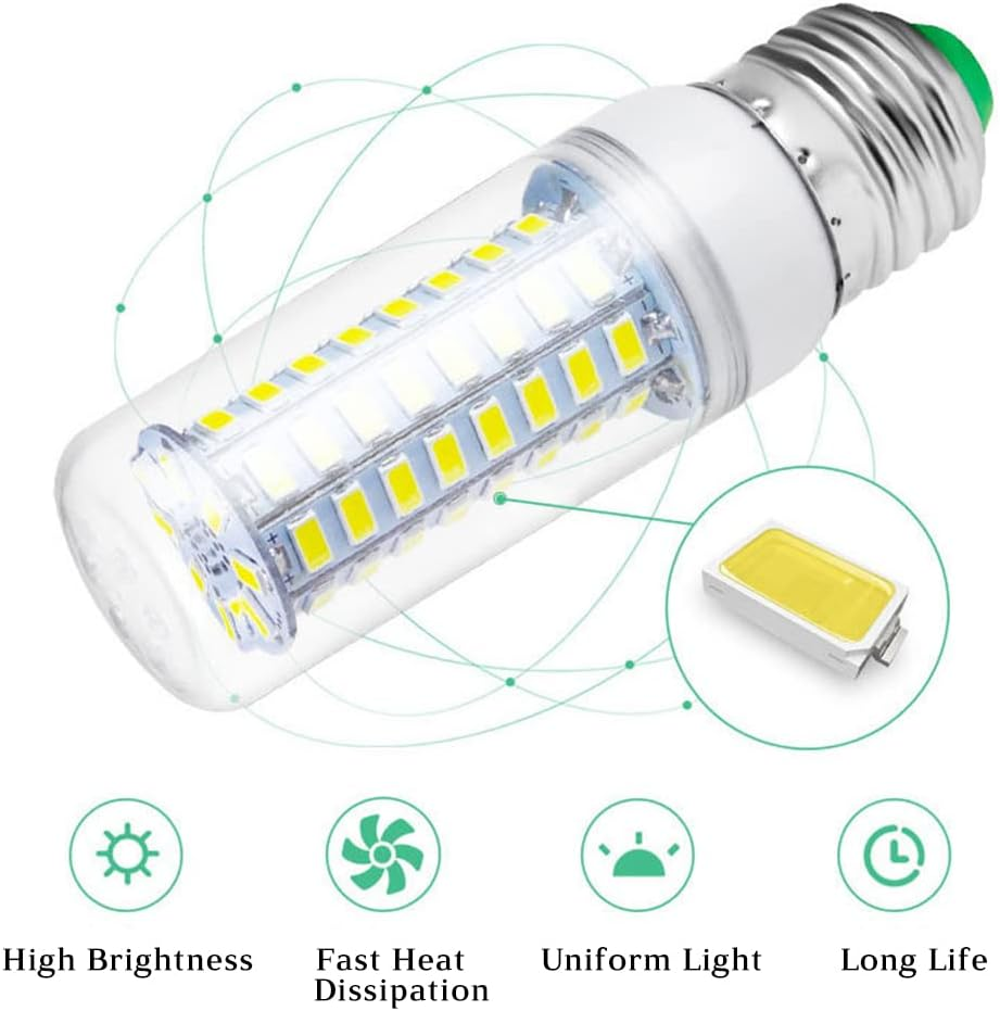 4PCS LED Corn Bulb E27 15W 5730SMD Globe Lamp Spot Light (Cool White) image number 6