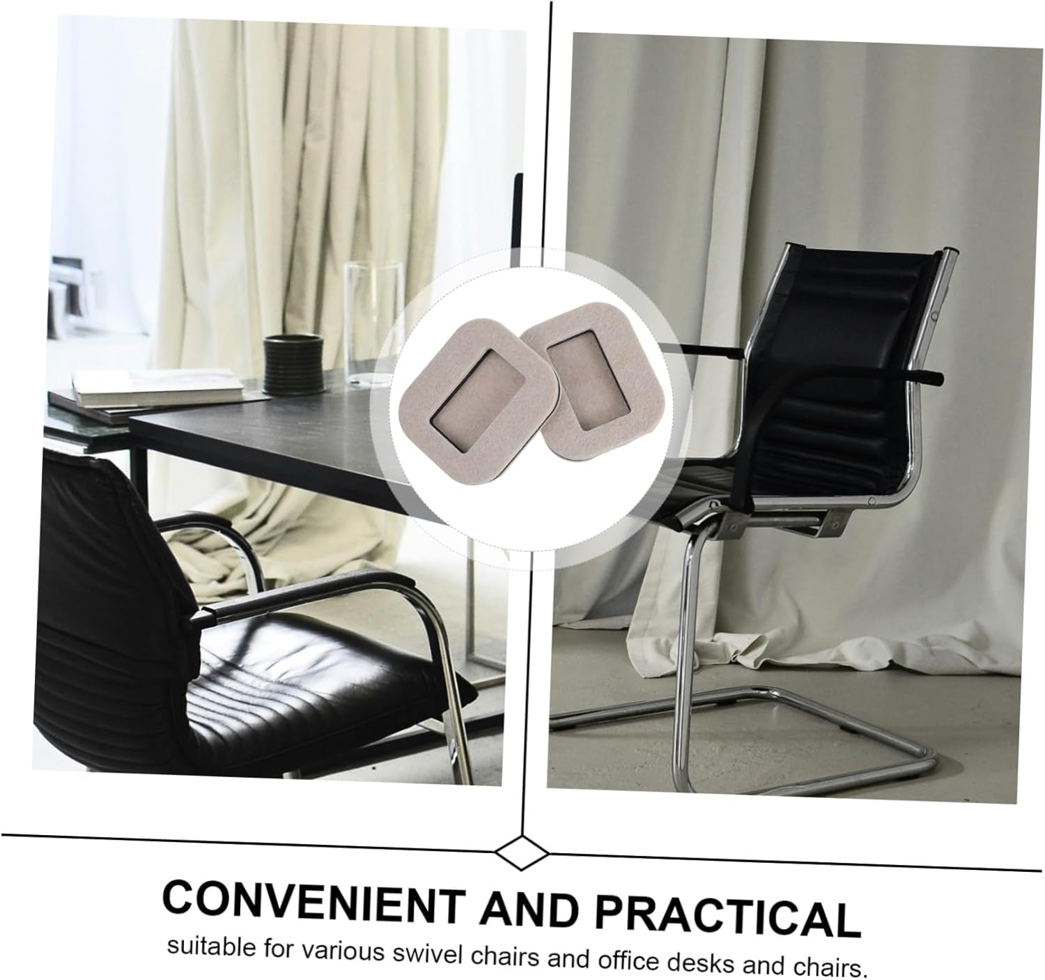 5Pcs Non-Slip Furniture Pads Sticky Caster Cups for Office Chairs Antiskid Wheel Protectors for Hardwood Floors image number 4