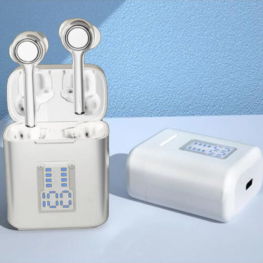 PRENDELUZ Wireless Bluetooth Headphones White Waterproof with Charging Box Smart Touch Compatible with Ios/Android image number 3