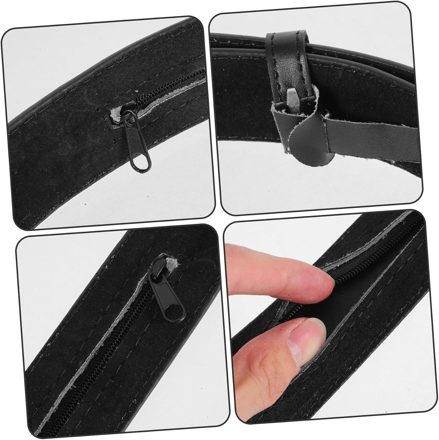 EXHUMKY Mens Pu Money Belt Zipper Pocket, Anti-Theft Hidden Money Pouch Waist Wallet for Business Travel, Black 115Cm Security Waist Belt for Travel Accessories image number 6
