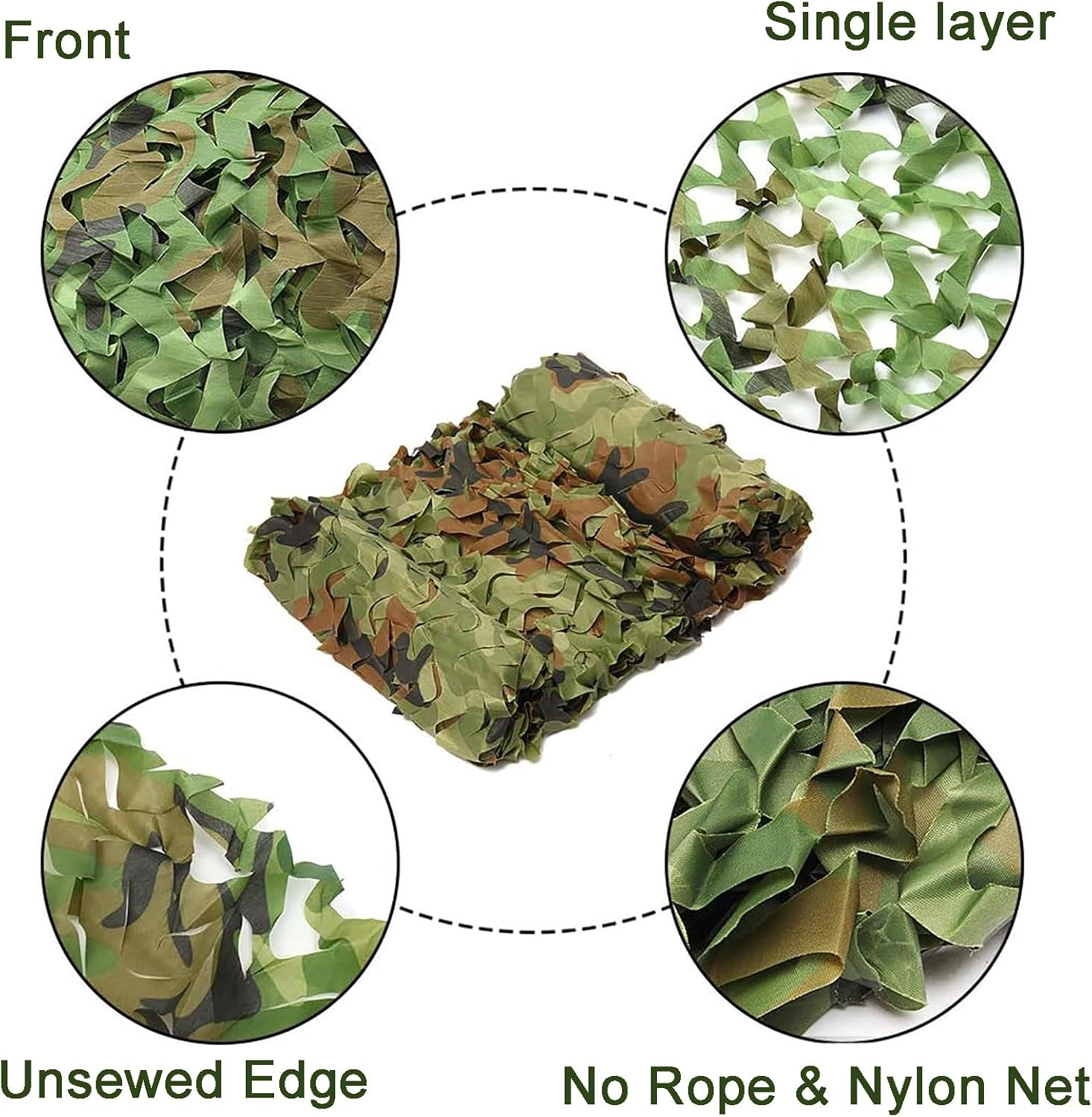 Camo Netting Camouflage Netting 1.5X4M,Bulk Roll Mesh Netting Camouflage Net for Hunting Decoration Sunshade,Farm Factory Shelter Car Concealment (1.5X4M) image number 2