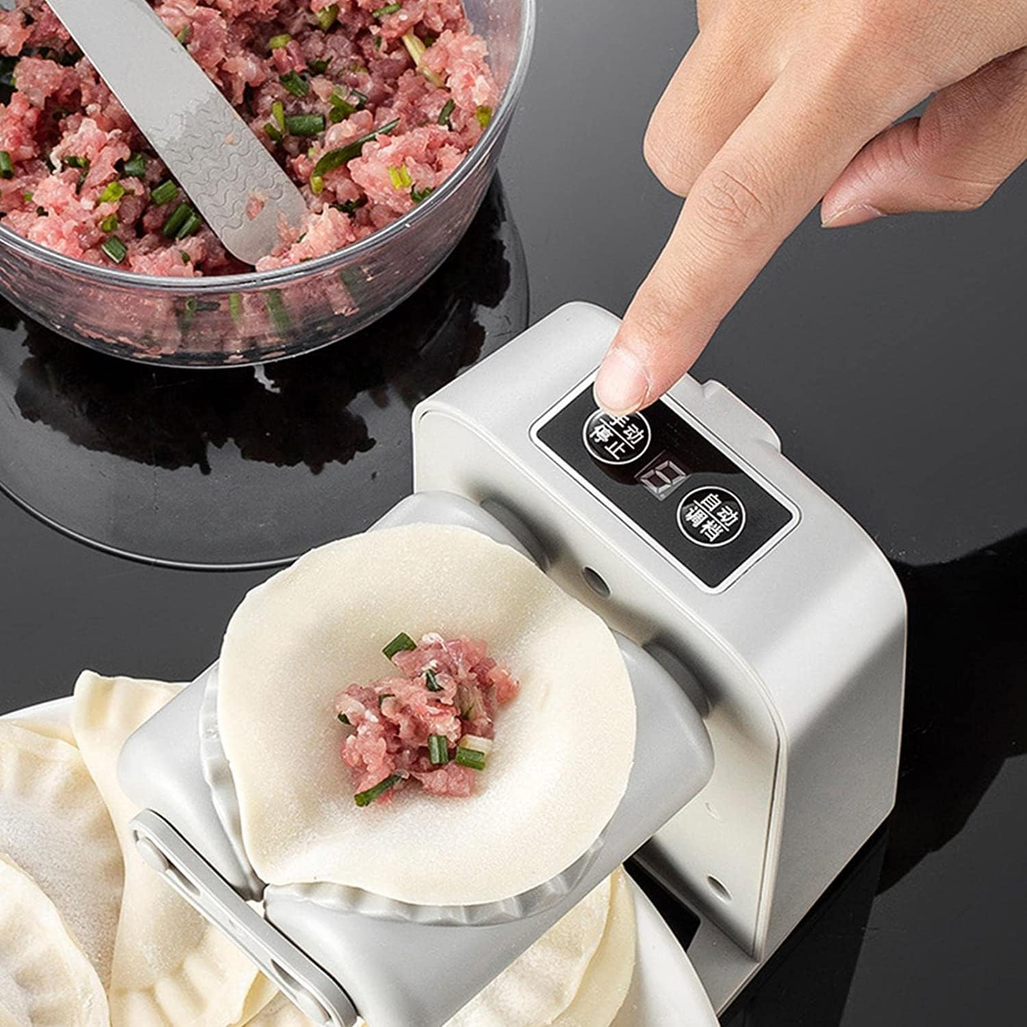 Electric Dumpling Maker Machine, Household Automatic Dumpling Maker Mould, USB Rechargeable Dumpling Maker Press,Diy Dumpling Making Tool with Spoon & Brush image number 6