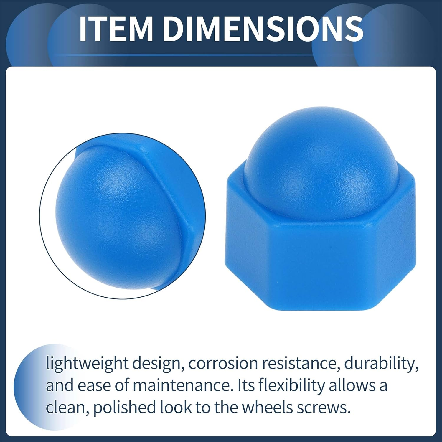 INFINAUTO Wheel Nut Bolt 19 Mm Rims Tyre Nut Screws Dust Cap Cover Nut Protection Plastic Blue image number 6