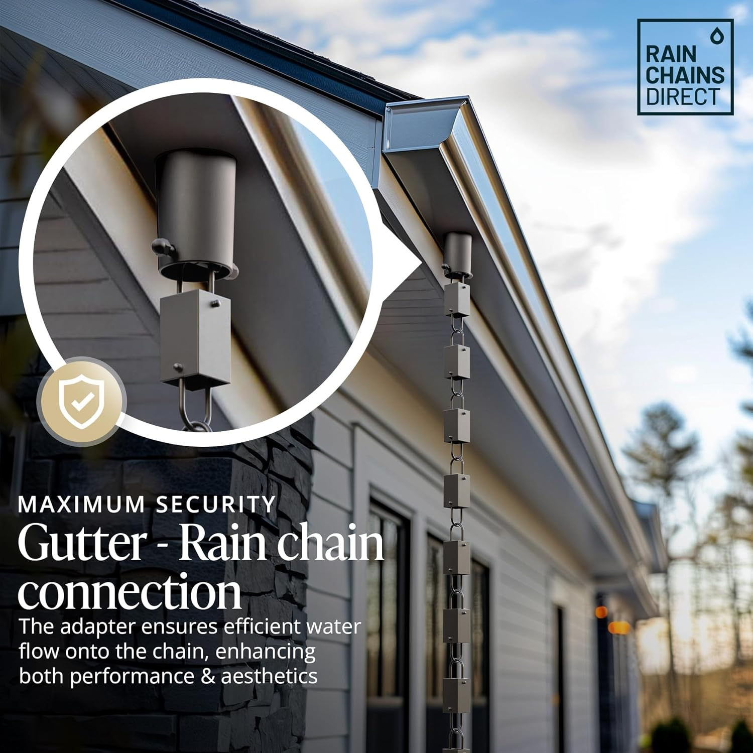 Rain Chain Gutter Installer (Black) by Rain Chains Direct - Copper image number 7