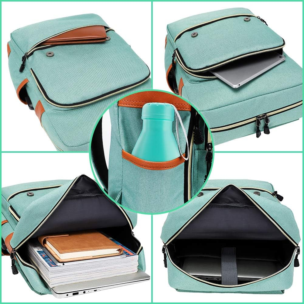 Modoker Vintage Laptop Backpack for Women Men,School College Backpack with USB Charging Port Fashion Backpack Fits 15 Inch Notebook - Black image number 6