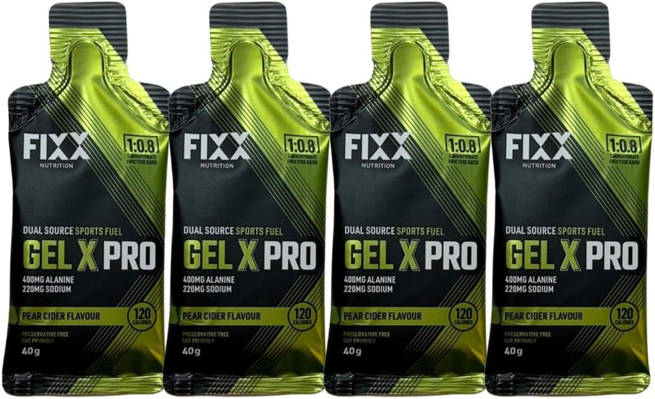 Gel X Pro Dual Source Energy Gel, 1:0.8 Carb:Fructose Ratio, Premium Energy for Endurance Sports, 29.3G Carbs (Raspberry Fizz, Pack of 4)