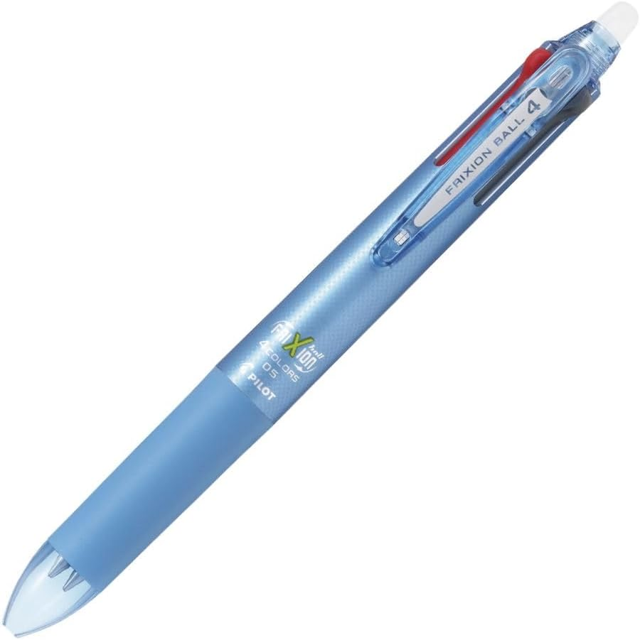 Pilot Frixion 4 Color Ballpoint Pen, Light Blue Body (LKFB-80EF-LB)