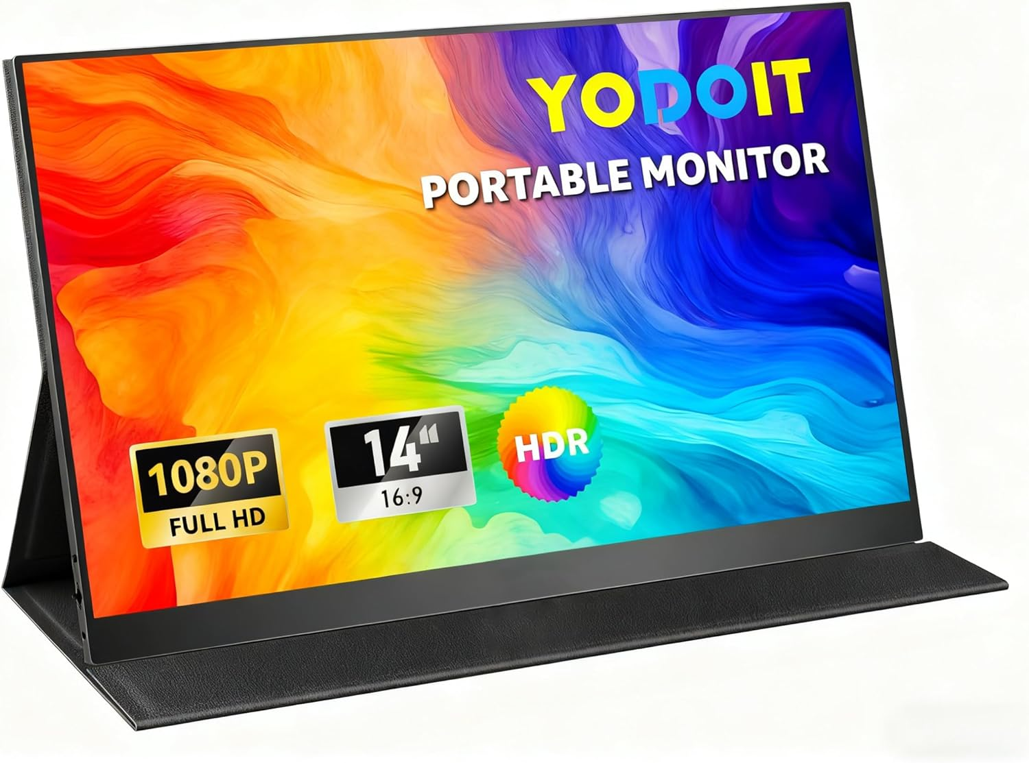 Yodoit Portable Monitor 15.6" 144Hz FHD 1920X1080P IPS | USB-C & HDMI Connectivity, Built-In Speakers, Smart Cover for Laptop, PC, Mac, PS3/4/5, Xbox