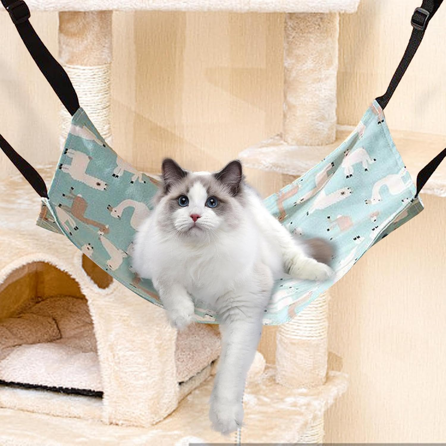 Cat Cage Hammock, Dog Hammock Beds, Cartoon Hanging Pet Bed, Soft Cat Beds with Metal Hook, Cute Pet Beds for Home, Cages, Kennels image number 6