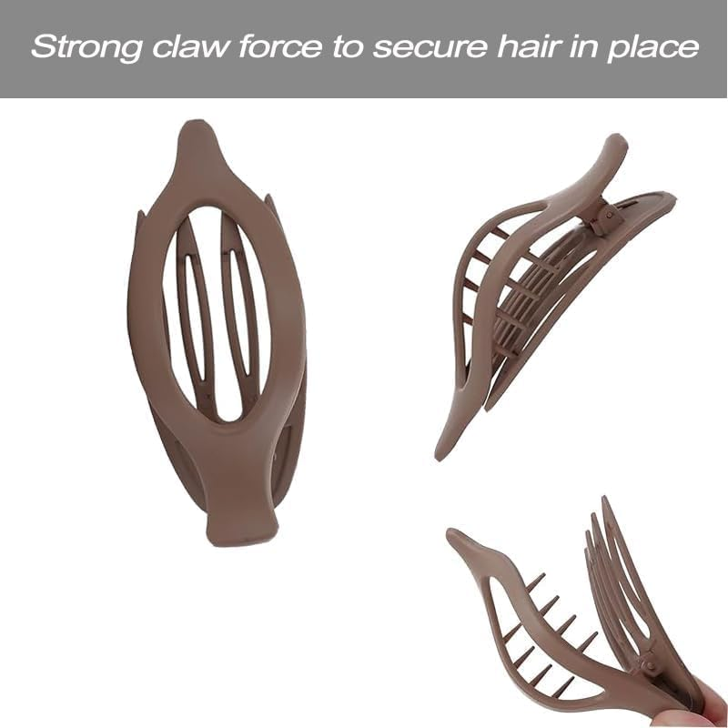 Neutral Color Flat Claw Clips, 8Pcs French Concord Flat Hair Clips,French Concord Curved Flat Hair Clips,Lay Flat Hair Claw Clips,French Concord Lay Flat Claw Clips,Flat Hair Clips for Women Girls image number 3