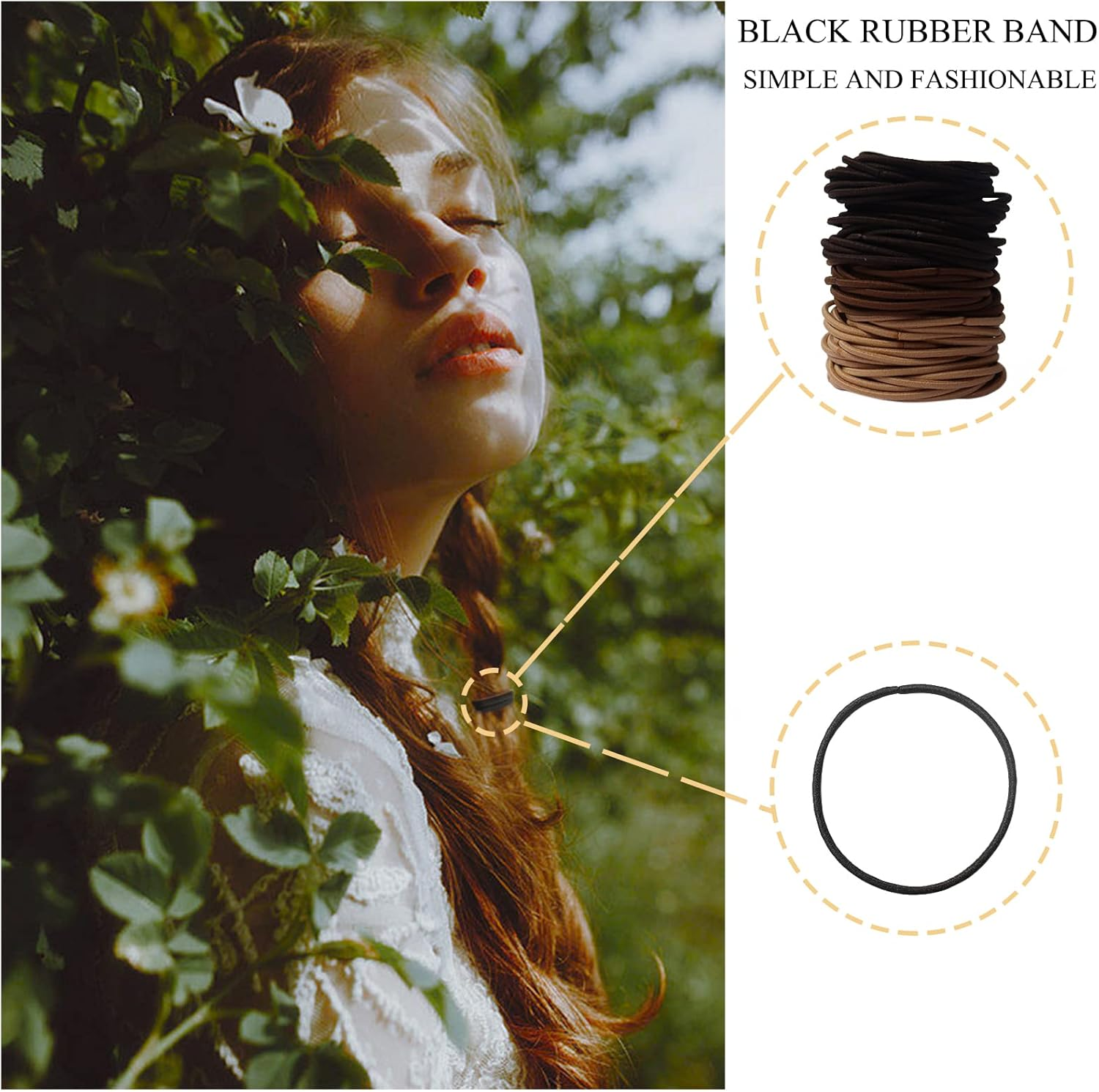 Kavya Pack of 100 Women'S Hair Bobbles (3 Colours), 20 Hair Pins (4 Colours) Bobby Pins, without Metal, Small Elastic Thin Hair Bobbles Girls Ponytail Hair Accessories-A image number 1