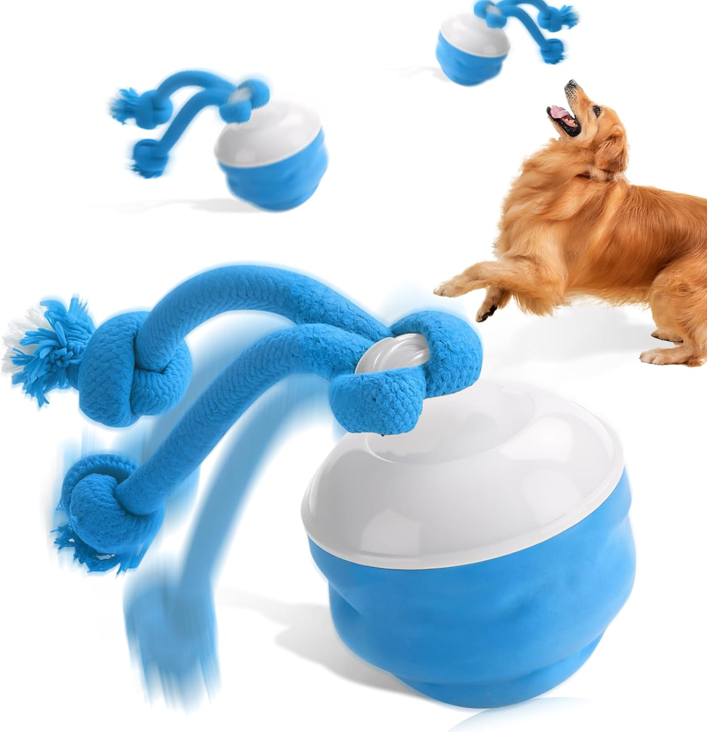 JORAGO Interactive Dog Toys - Automatic Moving Dog Ball Chew Toy, Squeaky Rolling Ball Pet Toys for Small/Medium/Large Dogs for Indoor/Outdoor Boredom Enrichment, USB Rechargeable Puppy Daily Training
