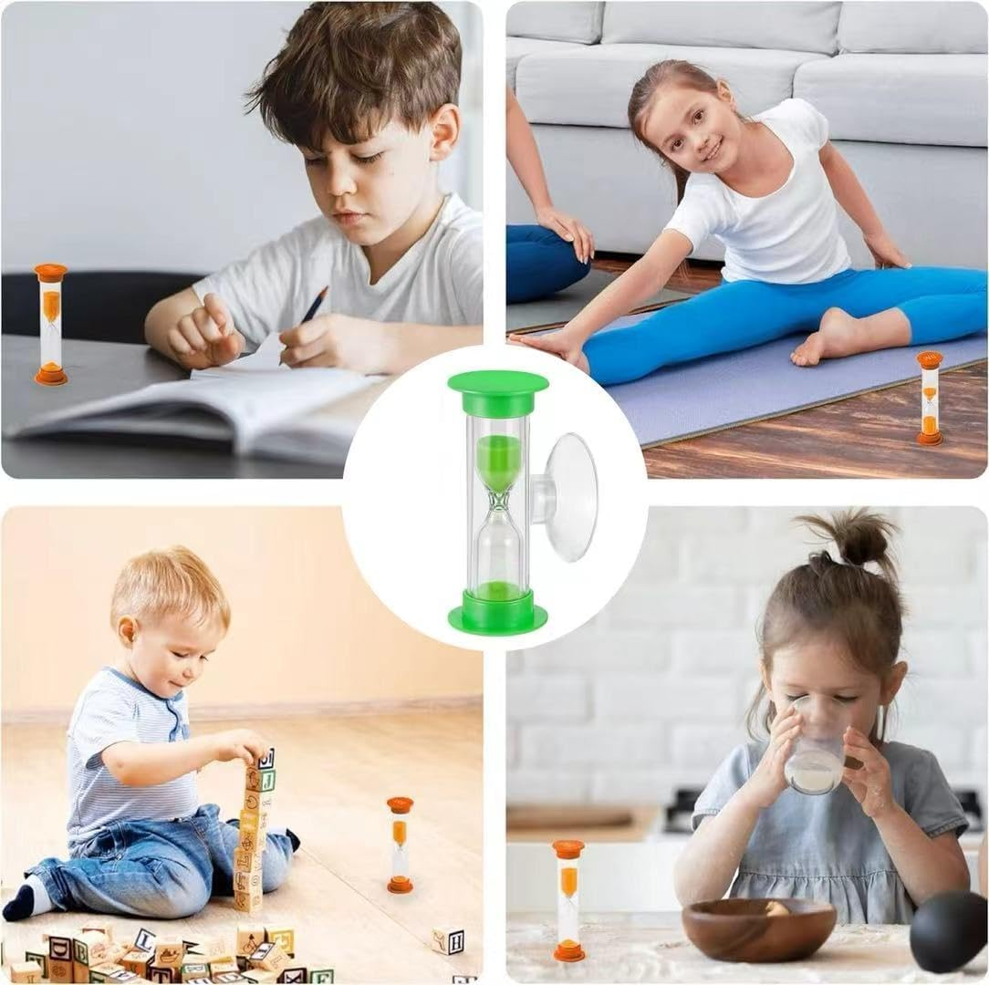 SUPNBDM 4 PCS Suction Cup Hourglass Timers 2 and 3Minute Kids Brushing and Toothbrush Timer, Hand Wash, Dental, Cooking Countdown Timer, Shower Timer, Countdown Timer image number 2