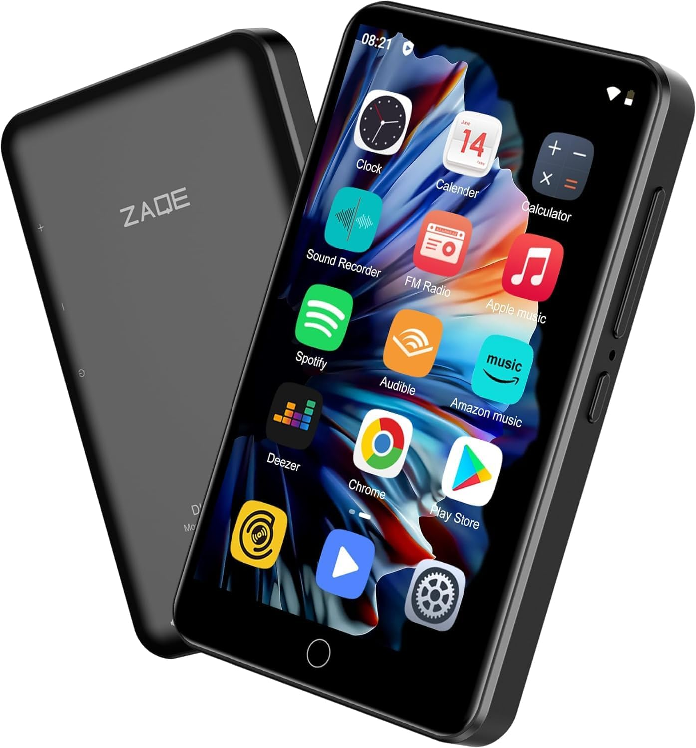 144GB MP3 Player with Bluetooth and Wifi, ZAQE 4" HD Full Touch Screen MP3 Player with Spotify, Amazon Music,Youtube,Pandora,Libby,Android MP4 Music Player for Kids (Black) image number 1