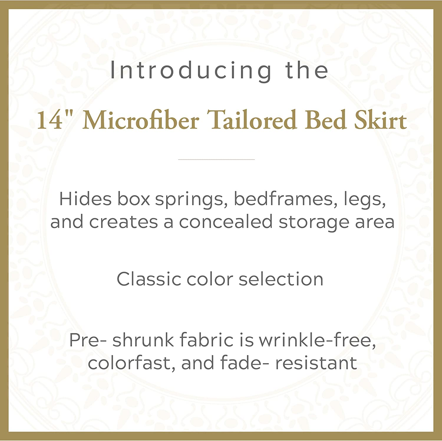 Lux Hotel Bedding Tailored Bed Skirt, Classic 14&rdquo; Drop Length, Pleated Styling, King, White image number 6