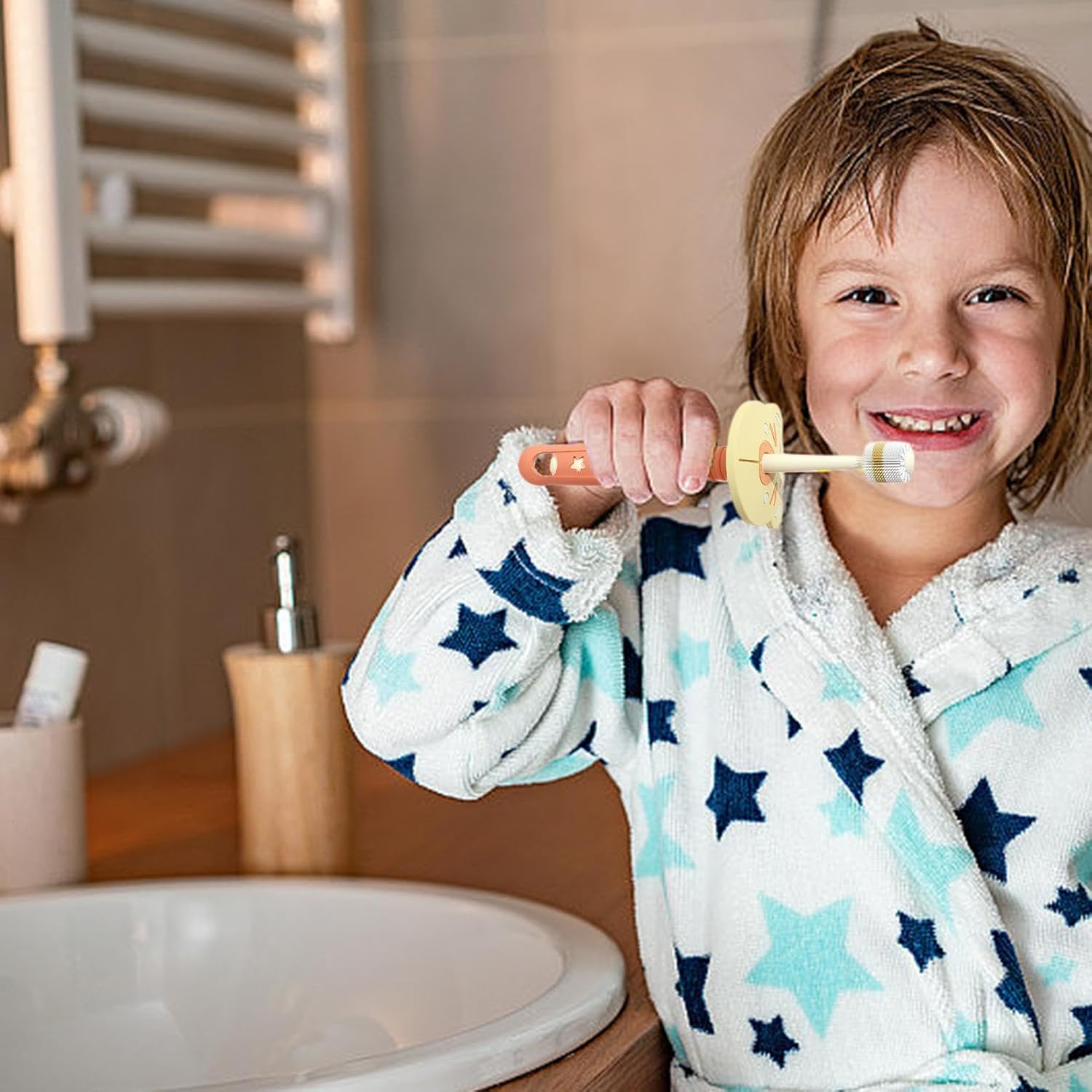 Soft Nano Manual Toothbrush - 360&deg; Nano Bristles Set,Portable Toothbrushes with Safety Protection for Kids, Boys,Children Aged 1-12 image number 1