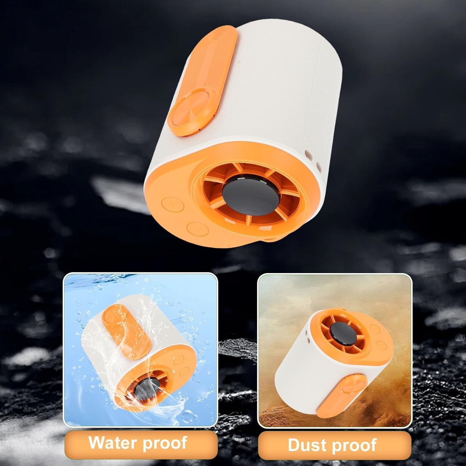 Portable Waist Fan, Wearable Fan, Belt Fans, LED Display, Hands-Free, 24H Cooling, 3600Mah Battery, Multi-Speed Cooling for Outdoor Works, Farm, Hiking, Camping, Travel (Orange) - Black image number 5