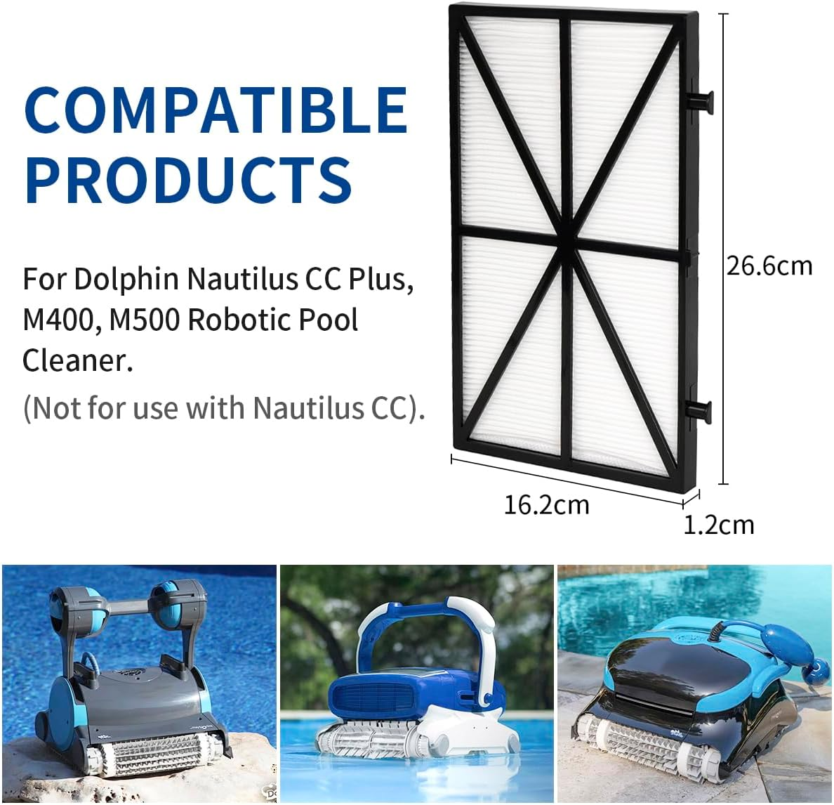 Wuyan 4-Pack Ultra-Fine Cartridge Filter Compatible with Dolphin M400/M500 & Nautilus CC plus Robotic Pool Cleaner Filters Part Number 9991432-R4 image number 5