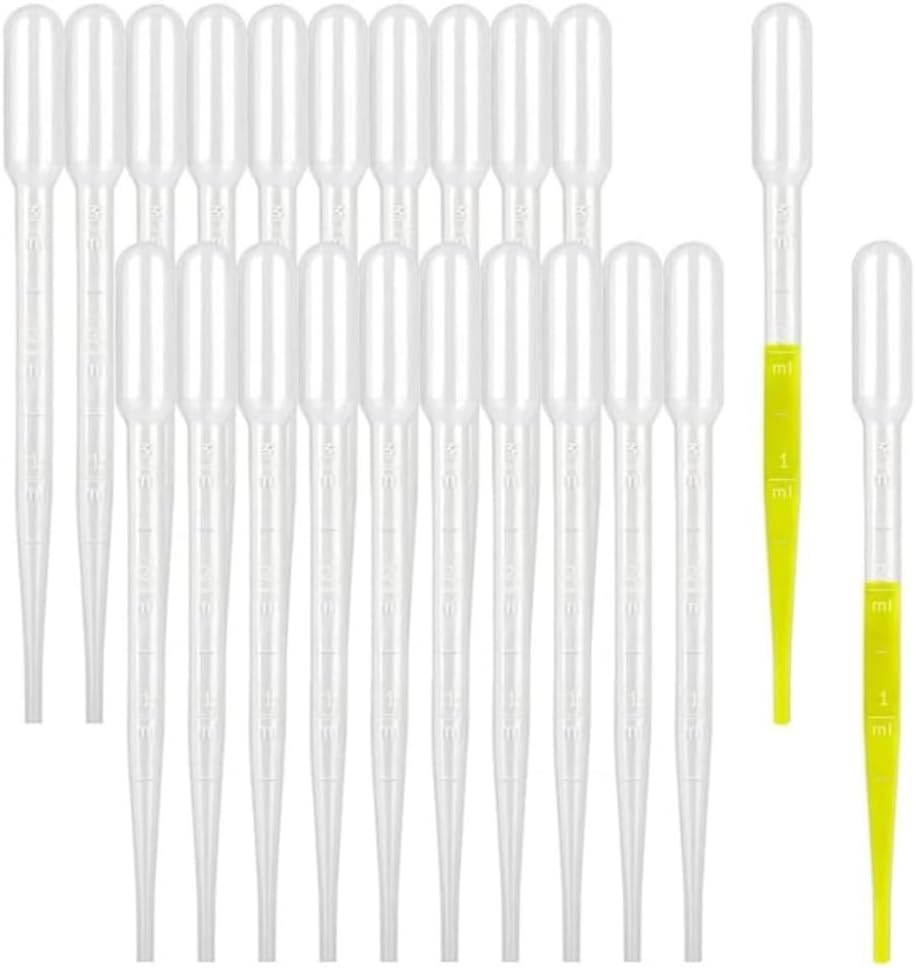 Fabselection 100 PCS Disposable Plastic Transfer 3ML Liquid Dropper Plastic Essential Oils Graduated Transfer Pipettes Washable Pipettes for Essential Oils Paint Alcohol image number 3