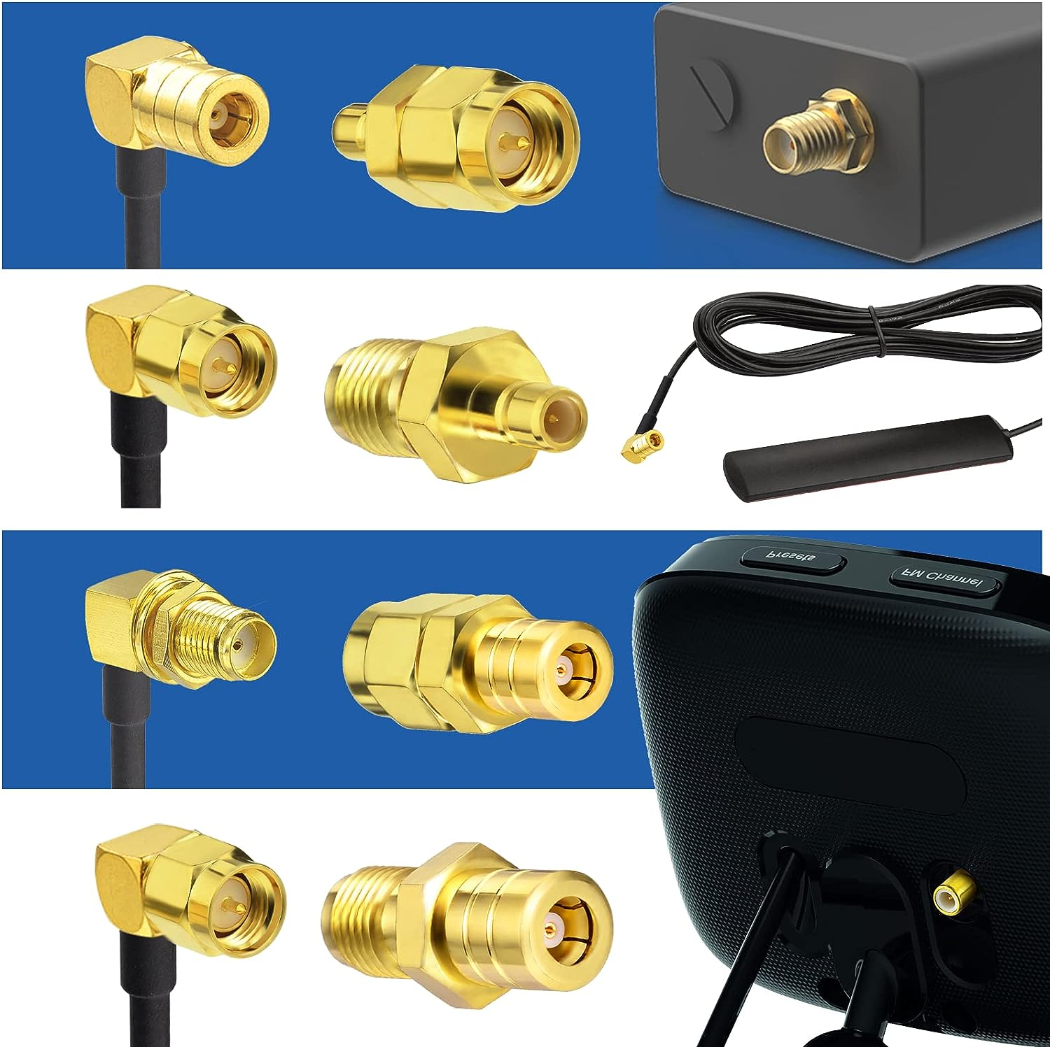 Bingfu DAB Aerial Adapter SMA Adapter to SMB Connector RF Converter Set 4 Kit for DAB Car Radio Alpine Pioneer Clarion image number 6