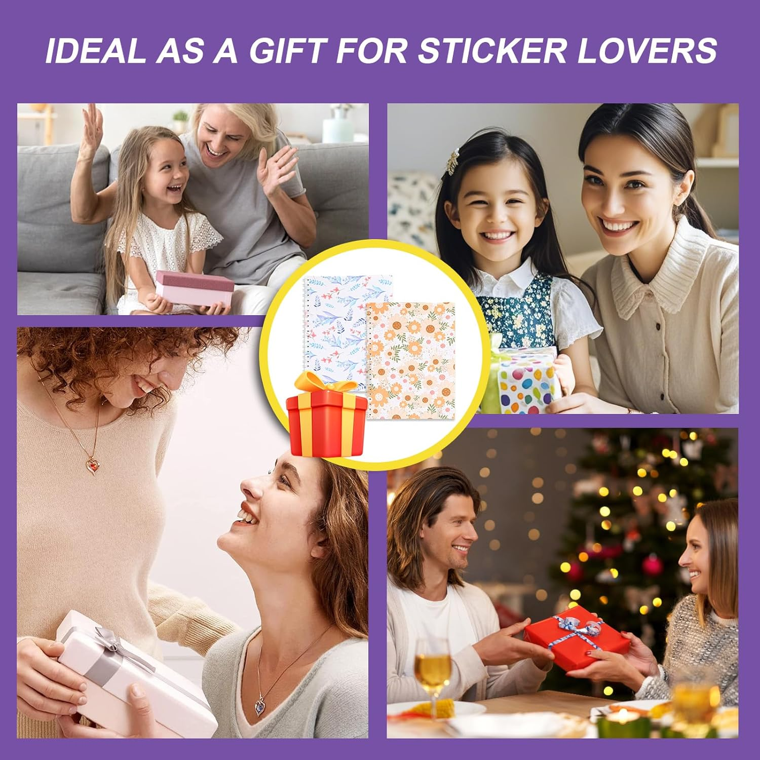 2 Pcs Reusable Sticker Book Collecting Album Blank Sticker Storage Organizer Book A5 Size with 64 Sheets Release Paper for Collecting Stickers, Labels image number 2